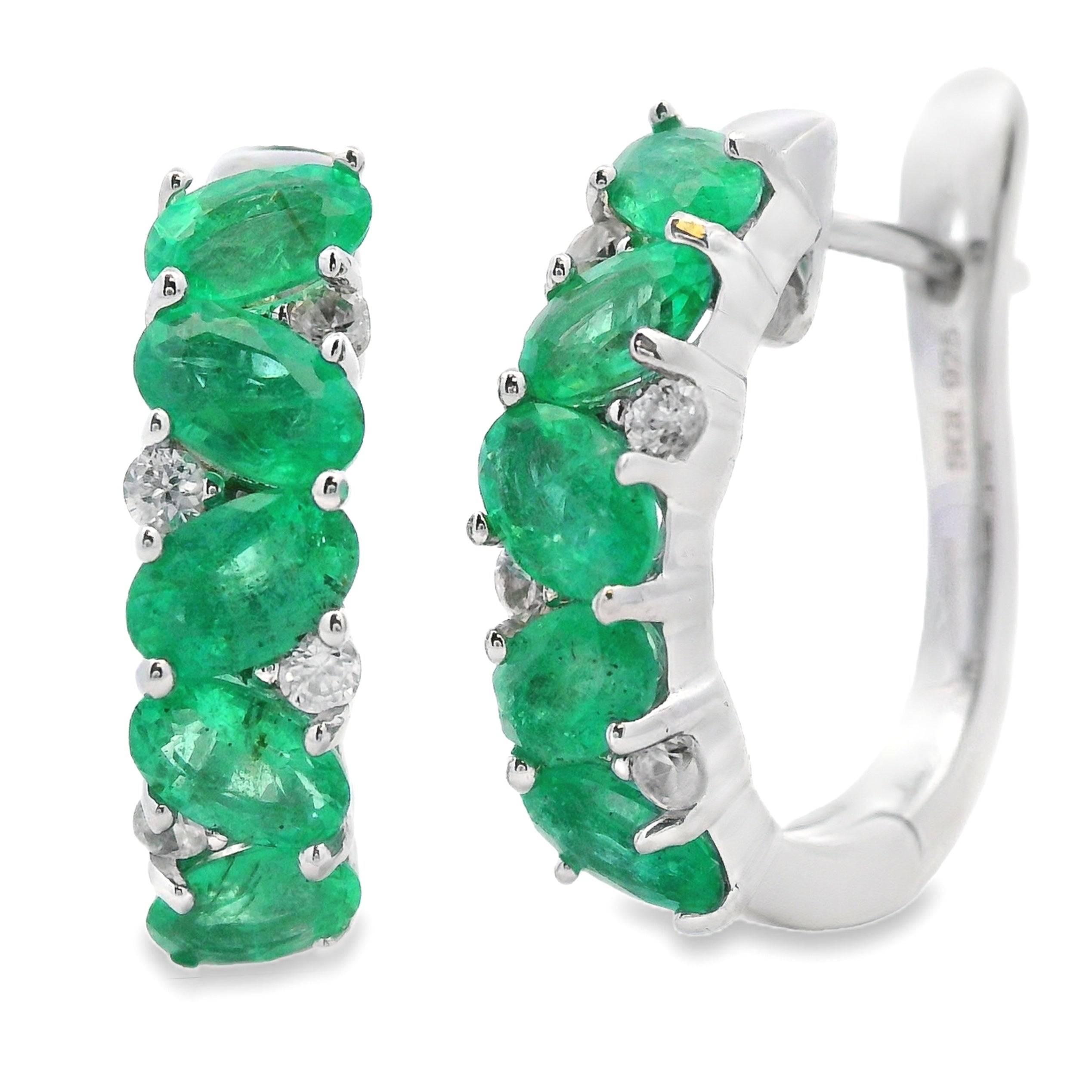 2.50ct Emerald Zircon Hoop Earrings Sterling Silver on sale at MyriadMart