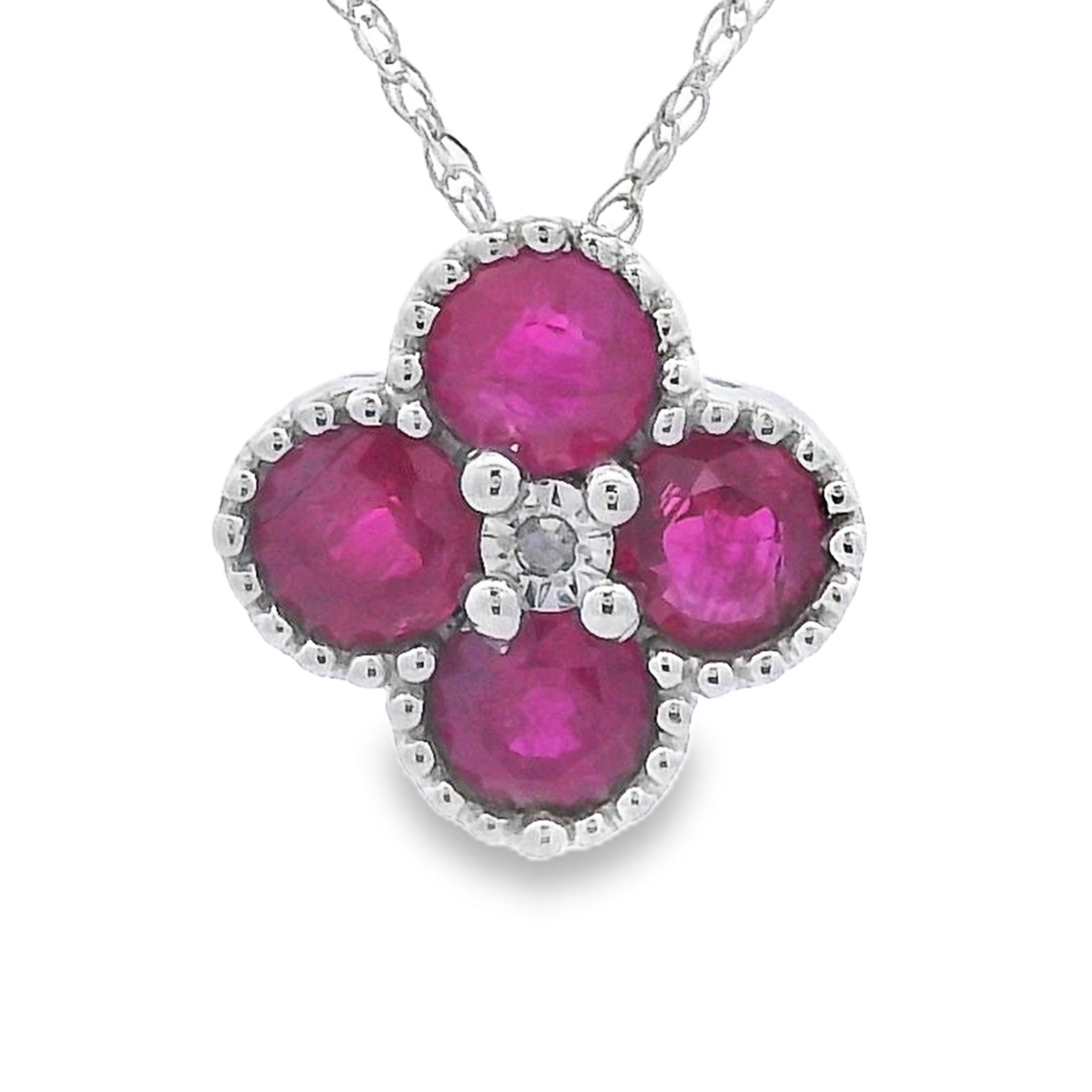 .77ct Ruby Diamond Fashion Pendants 14KT White Gold on sale at MyriadMart