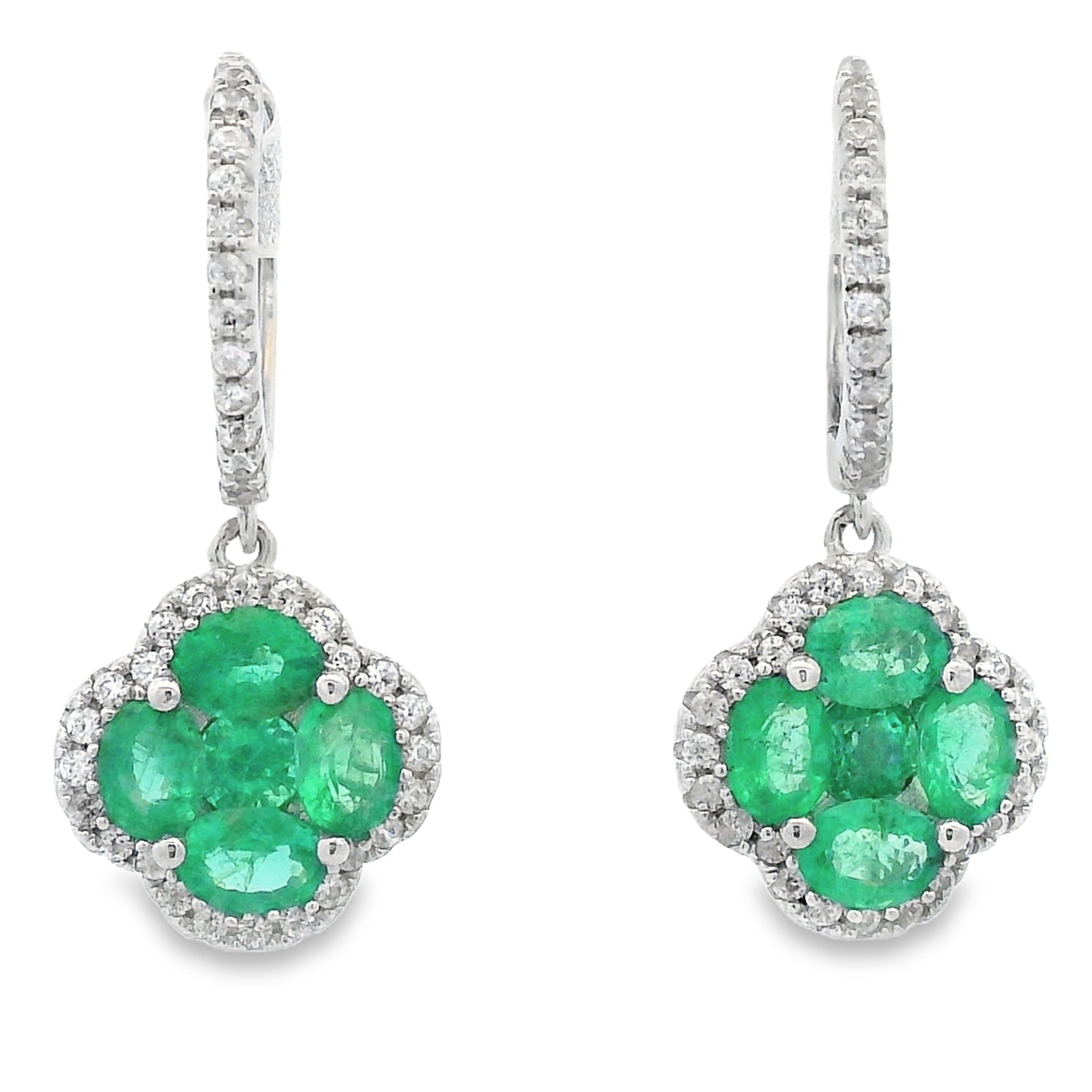 1.93ct Emerald Zircon Dangle Earrings Sterling Silver on sale at MyriadMart