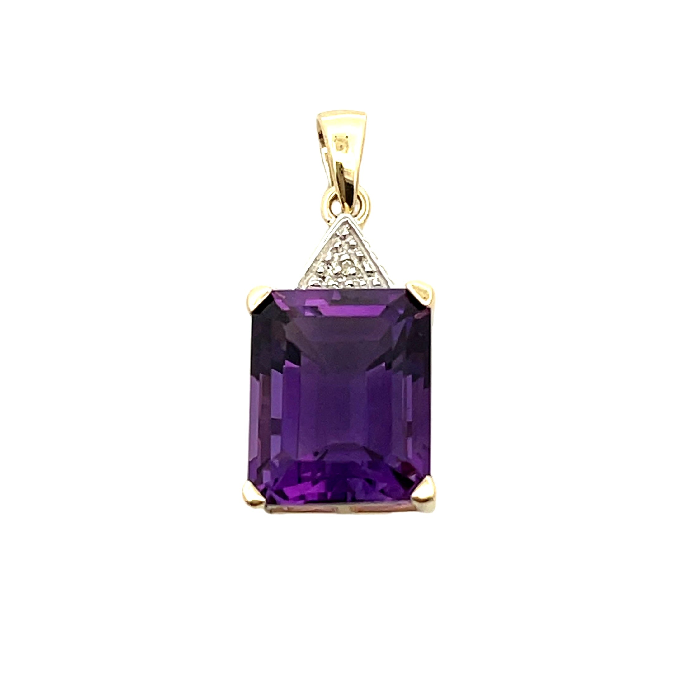 Amethyst Diamond Fashion Pendants 10KT Yellow Gold on sale at MyriadMart