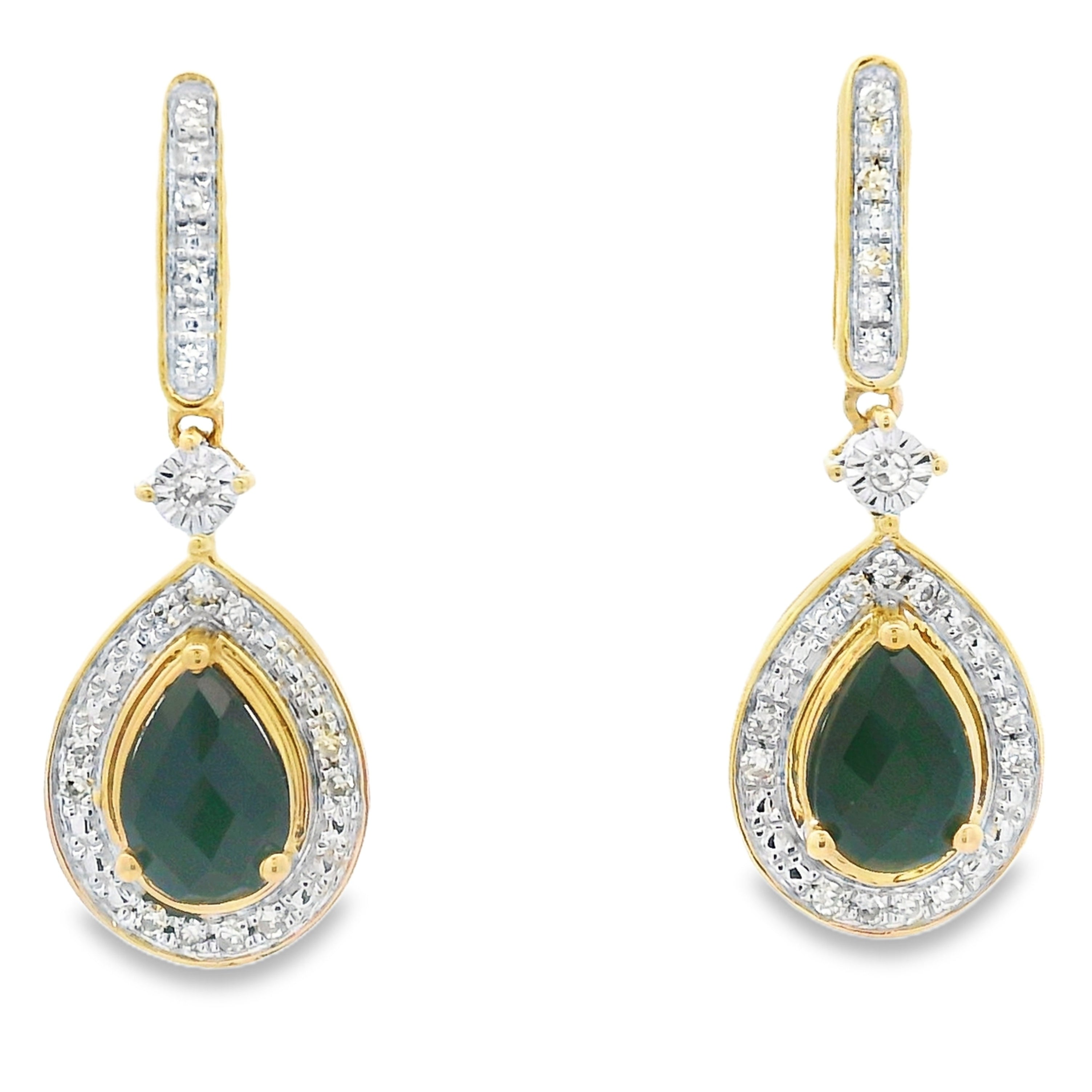 .84ct Onyx Diamond Dangle Earrings 10KT Yellow Gold on sale at MyriadMart