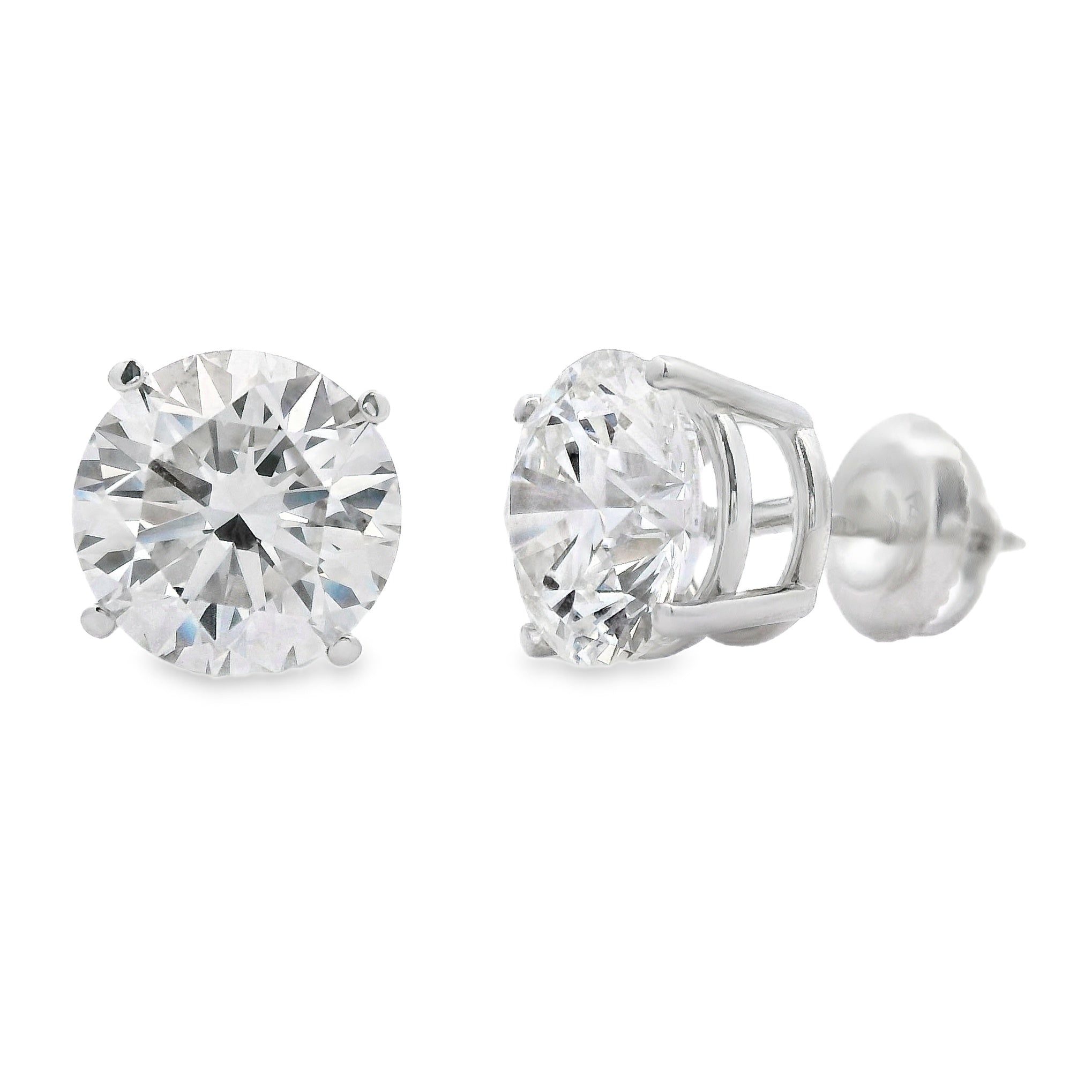 4.40ct Lab Grown Diamond Stud Earrings 14KT White Gold on sale at MyriadMart