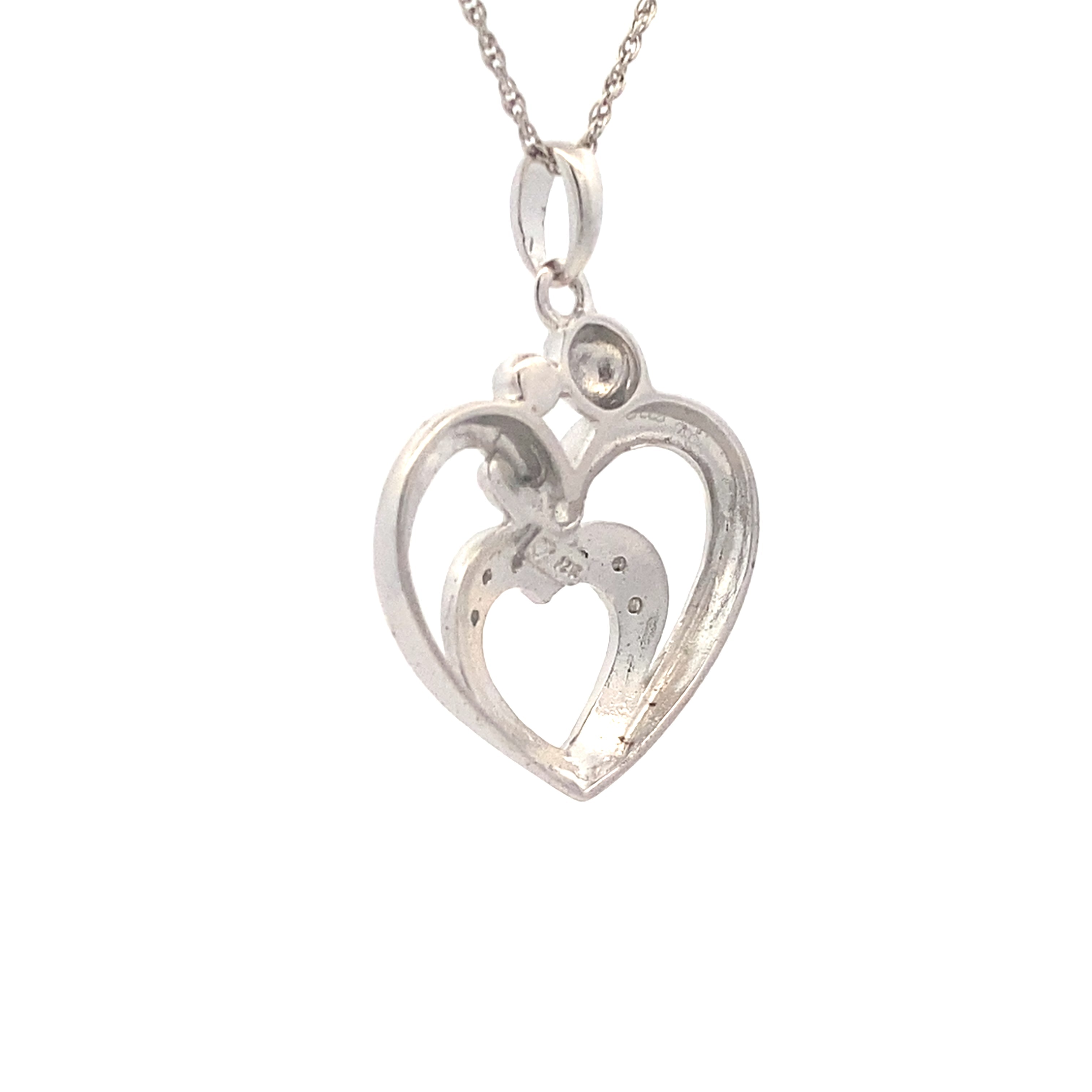 .10ct Diamond Heart Love Pendant Sterling Silver on sale at MyriadMart