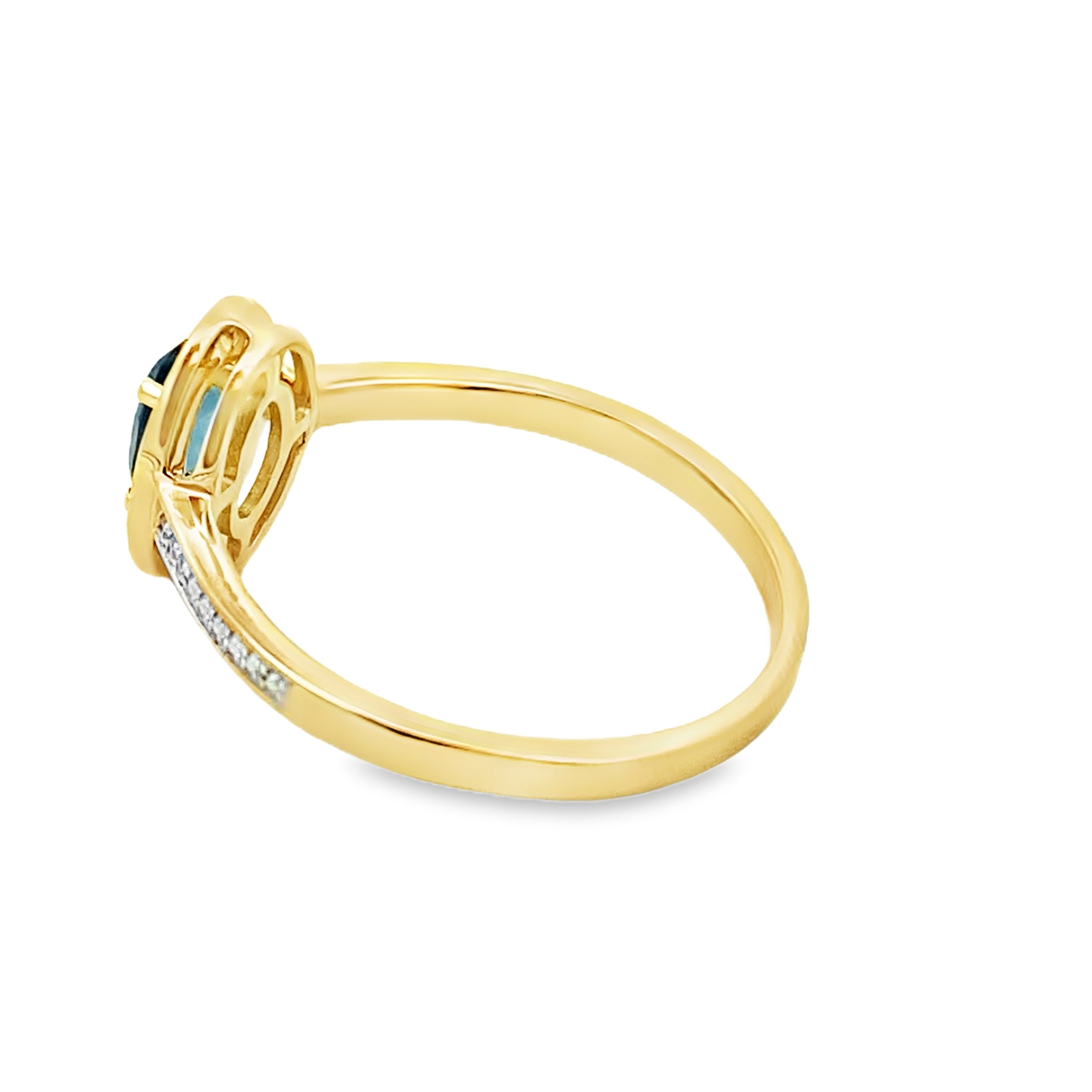 .59ct London Blue Topaz Diamond Ring 10KT Yellow Gold on sale at MyriadMart