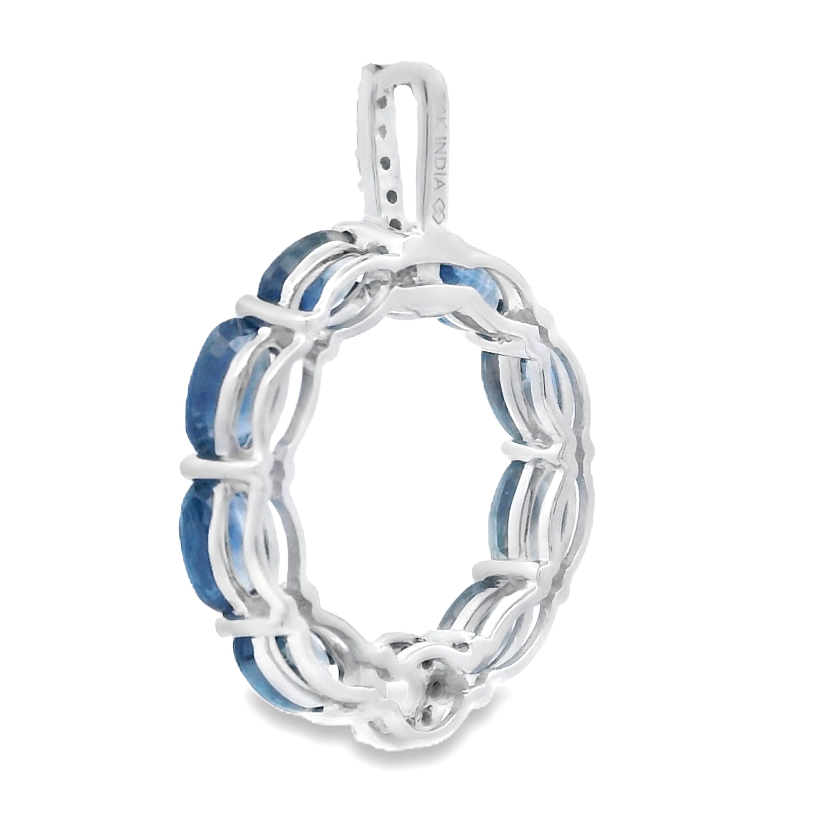 Sapphire Diamond Fashion Pendants 14KT White Gold on sale at MyriadMart