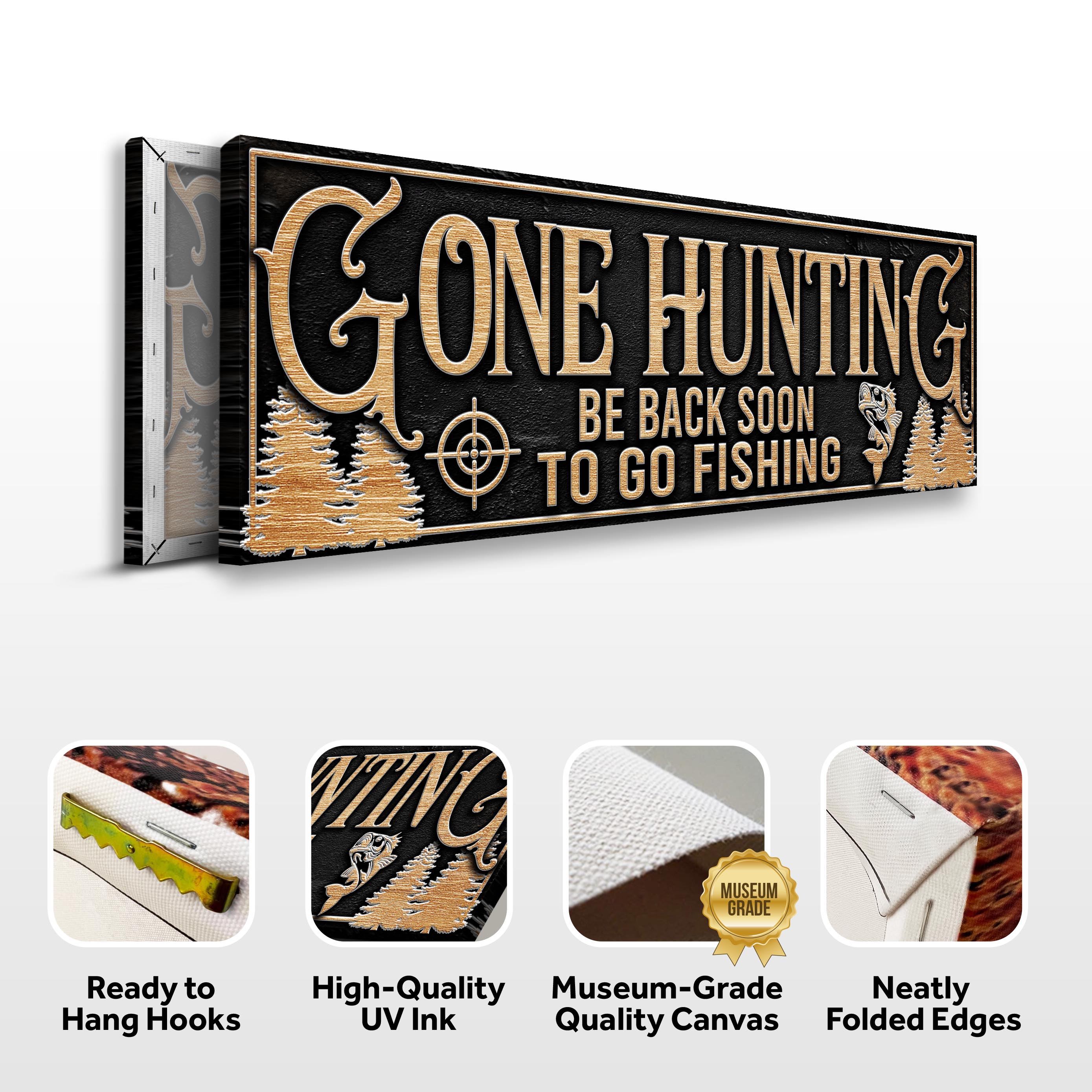 Gone Hunting Sign on sale at MyriadMart