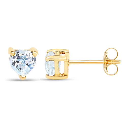 0.70 Carat Genuine Blue Topaz 14K Yellow Gold Earrings on sale at MyriadMart