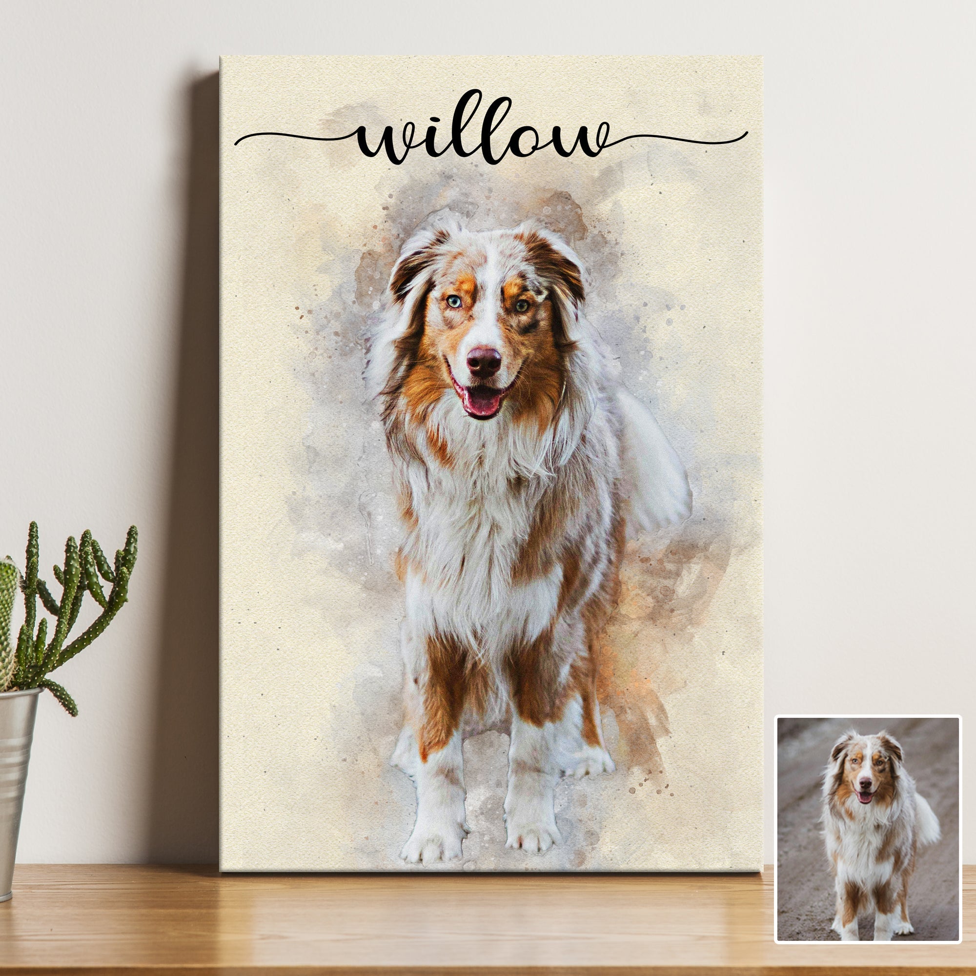Pet Memorial Watercolor Portrait Sign II on sale at MyriadMart