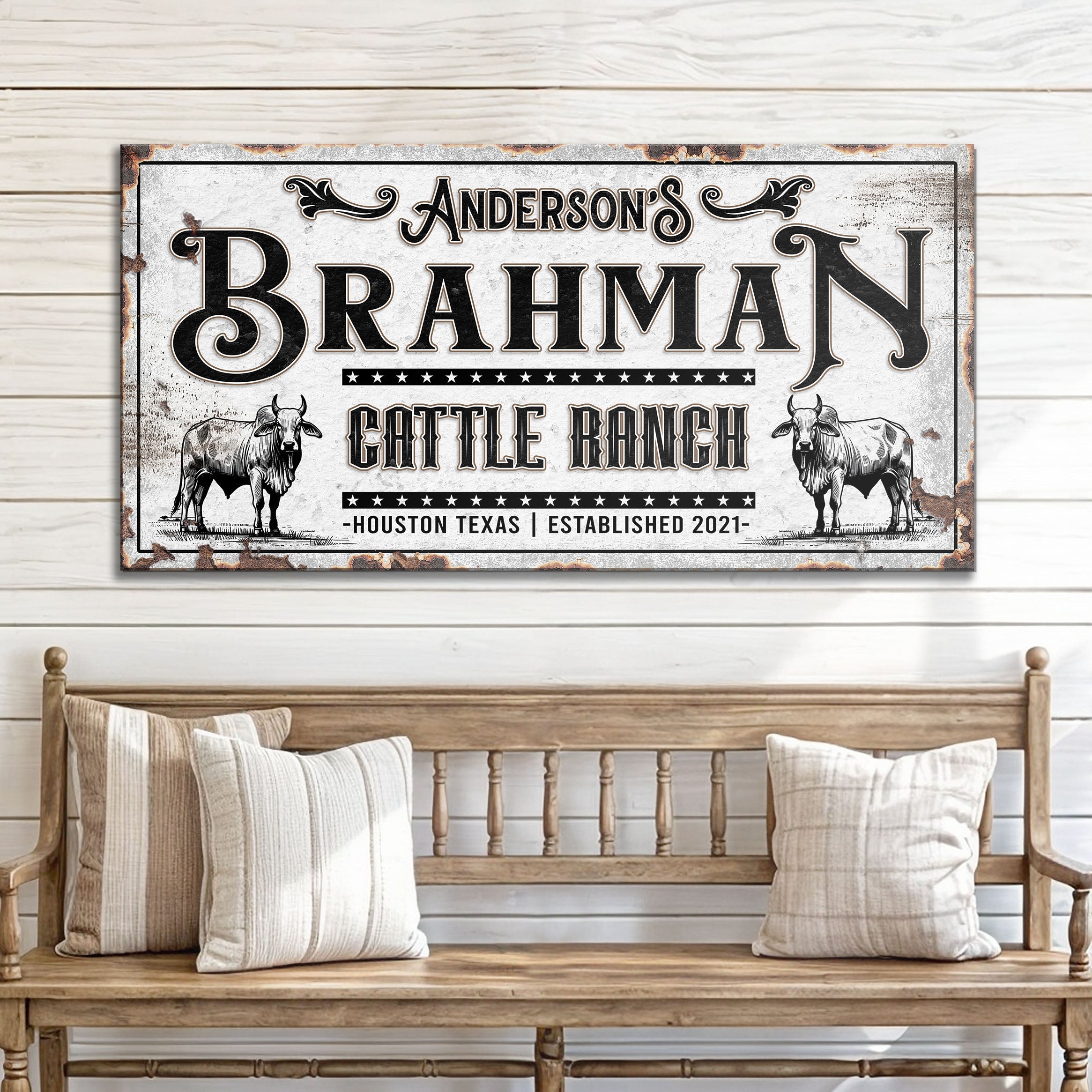 Personalized Brahman Cattle Sign on sale at MyriadMart