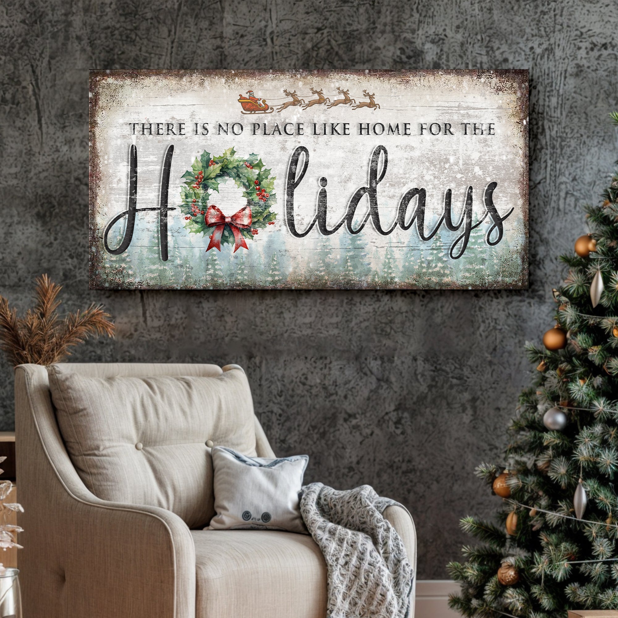 There's No Place Like Home For The Holidays Christmas Sign IV on sale at MyriadMart