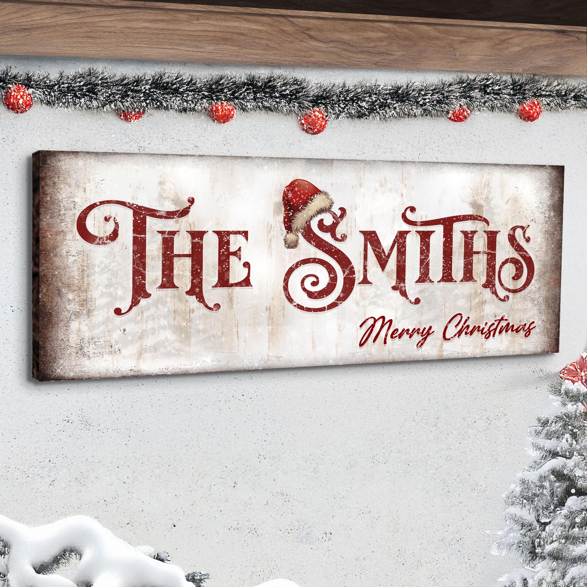 Christmas Family Name Sign III on sale at MyriadMart