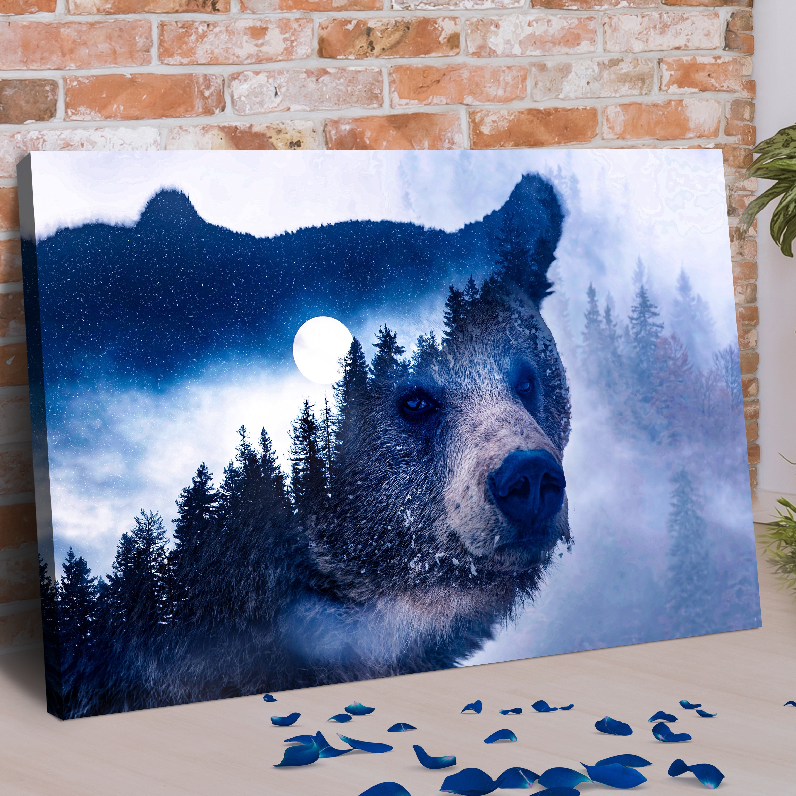 Animals Forest Bear Illustration Canvas Wall Art II on sale at MyriadMart