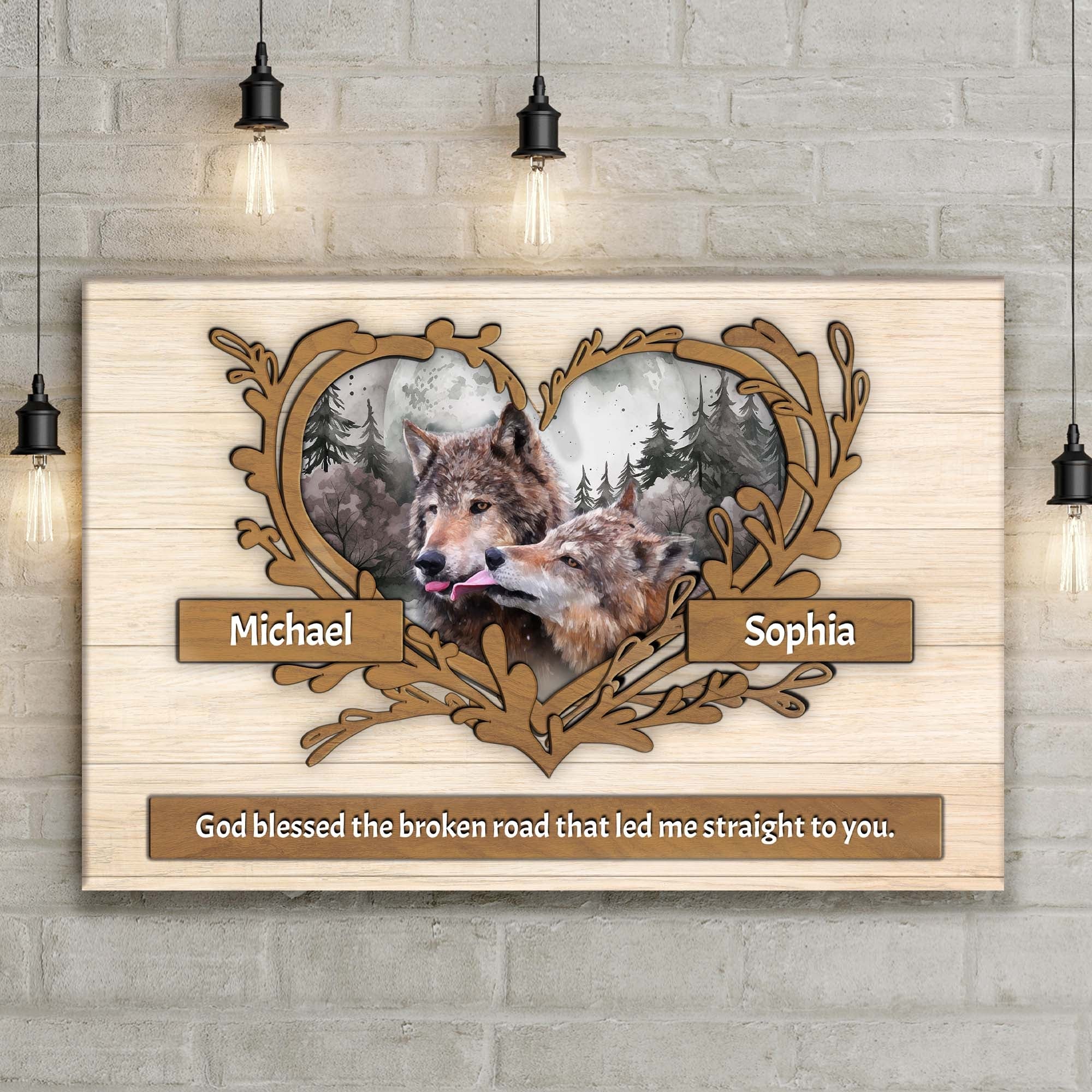 Couple Wolves Sign II on sale at MyriadMart