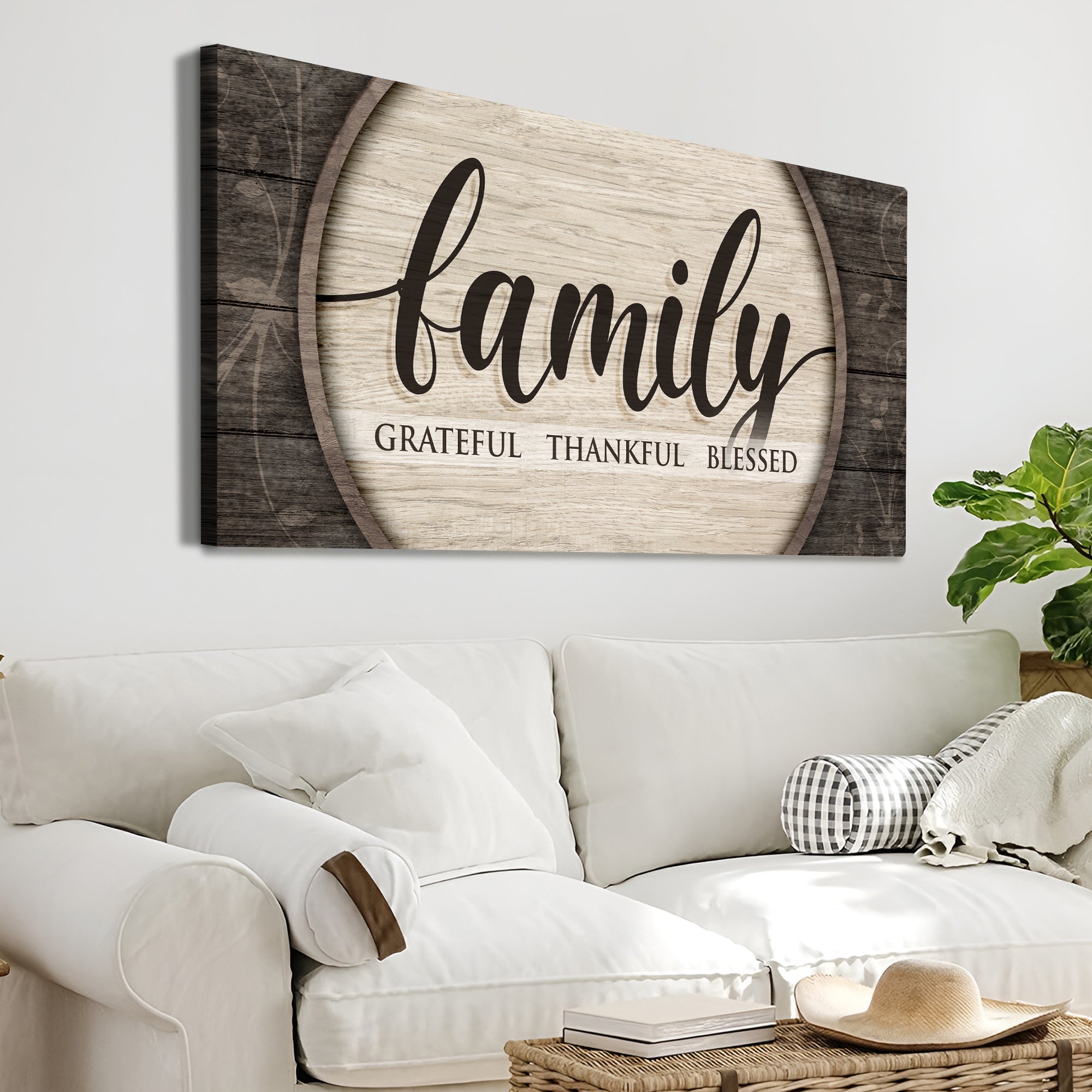 Grateful Thankful Blessed Family Sign on sale at MyriadMart
