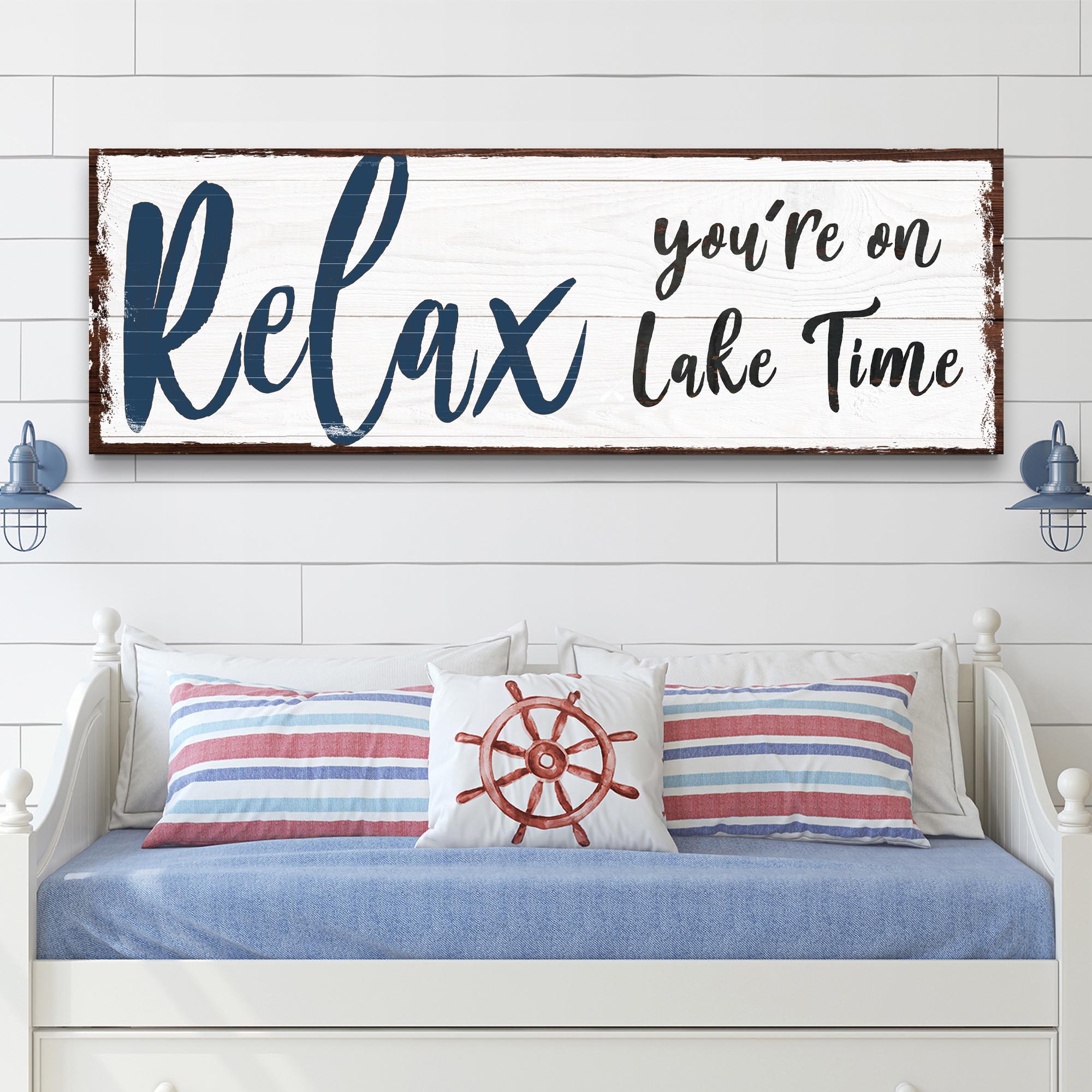 Relax You're on Lake Time Sign IV on sale at MyriadMart