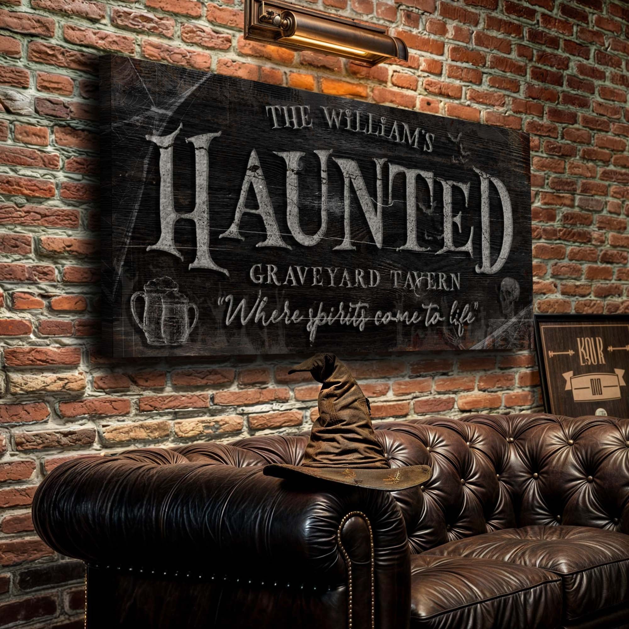 Haunted Graveyard Tavern Halloween Sign on sale at MyriadMart