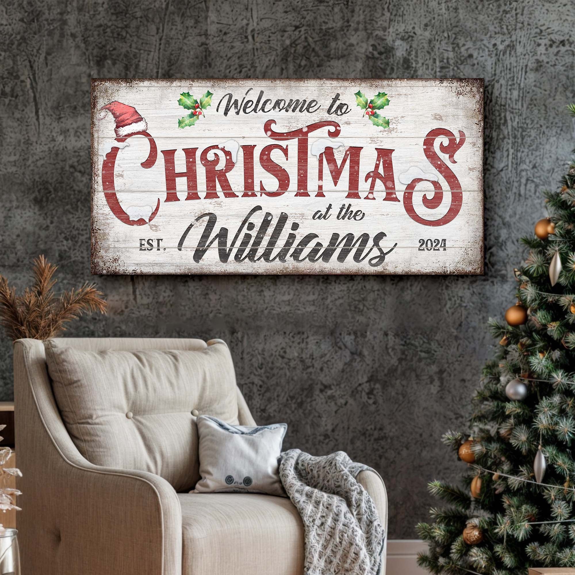 Family Welcome To Christmas Sign V on sale at MyriadMart