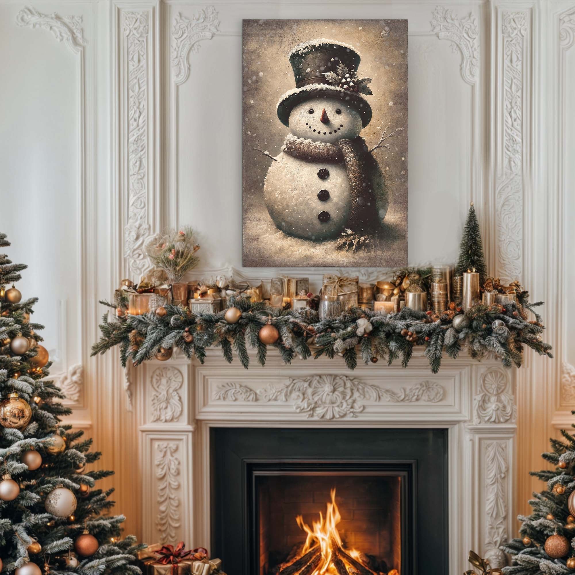 Vintage Snowman Christmas Wall Art III on sale at MyriadMart