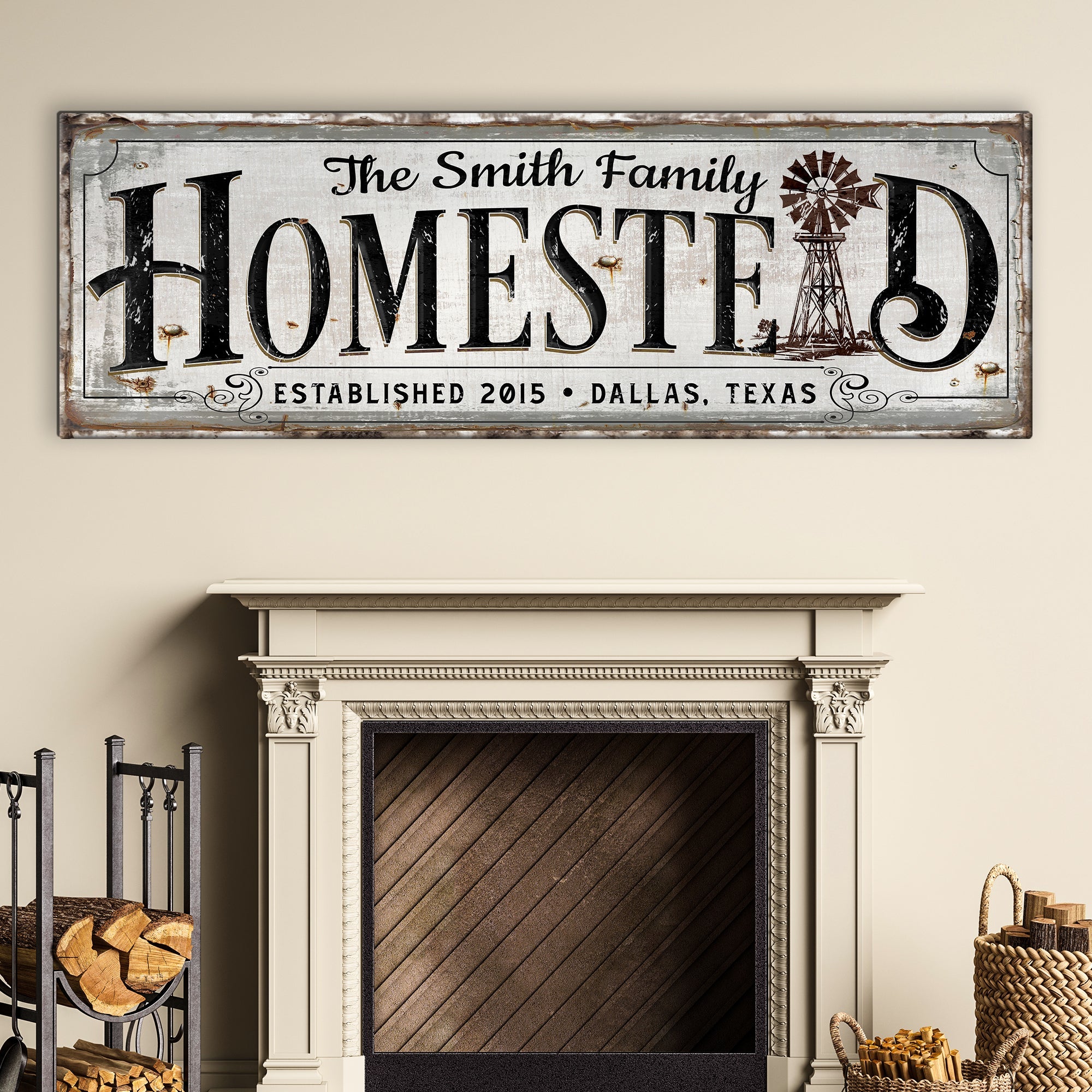 Vintage Rust Homestead Sign on sale at MyriadMart