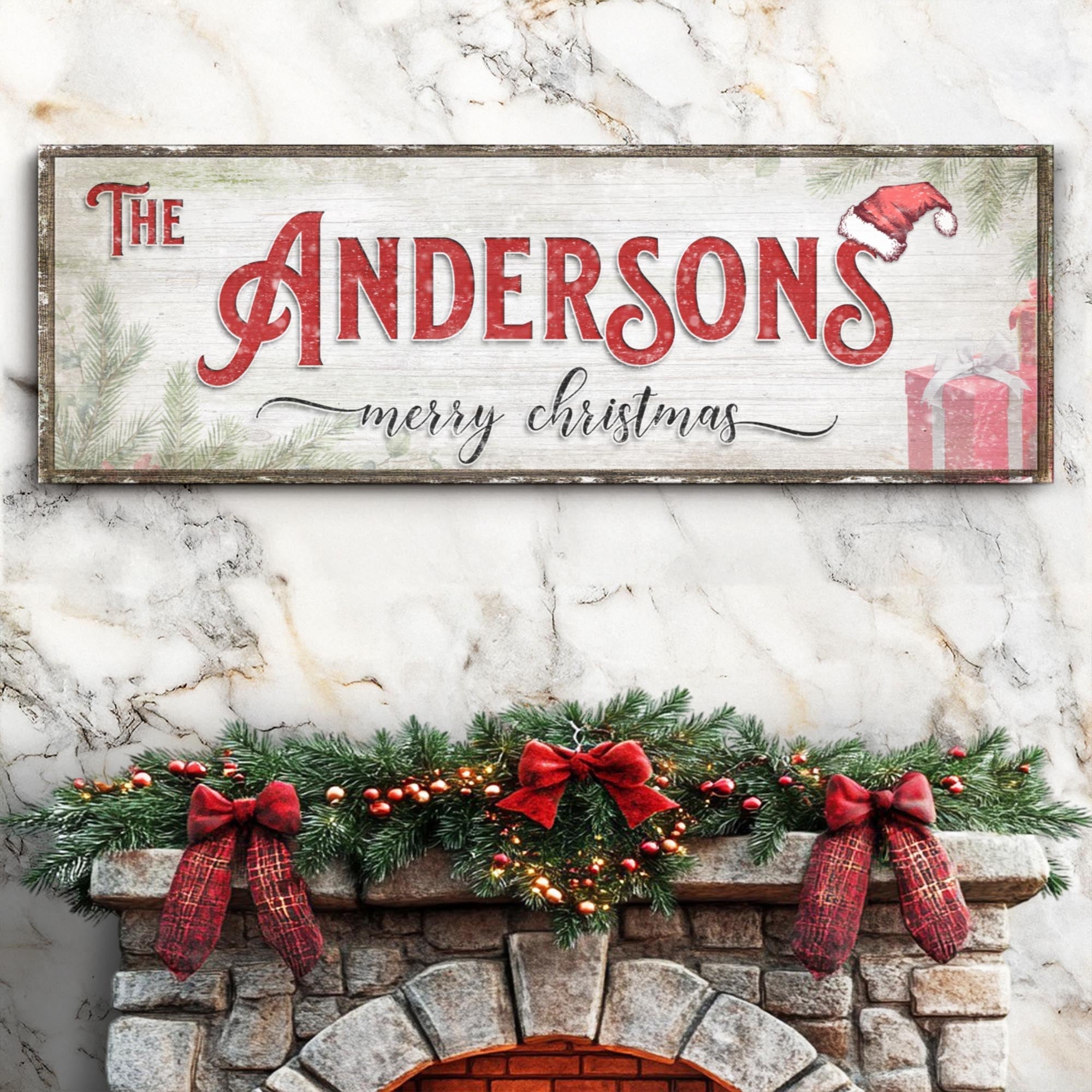 Christmas Family Name Sign V on sale at MyriadMart