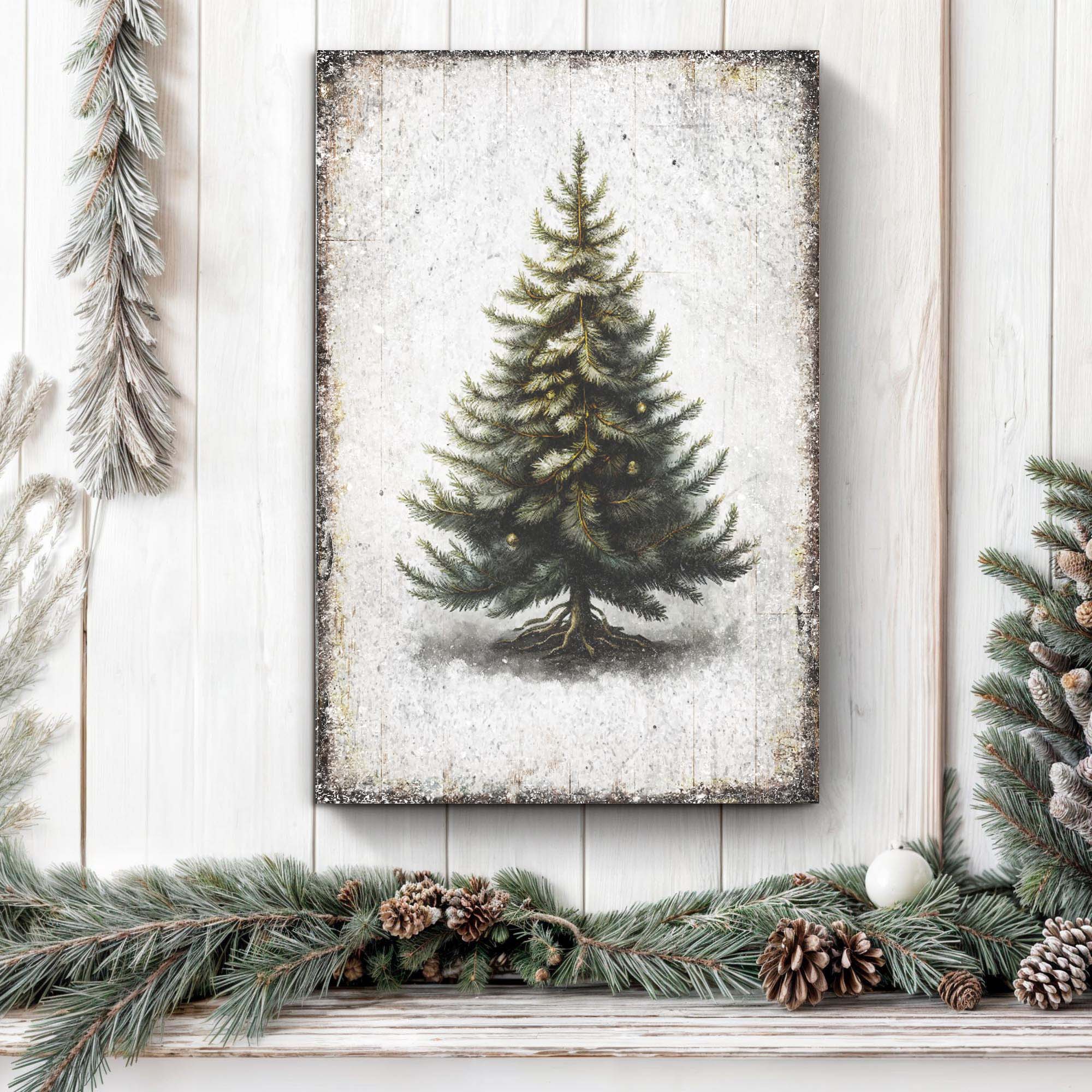 Vintage Pine Tree Christmas Wall Art on sale at MyriadMart