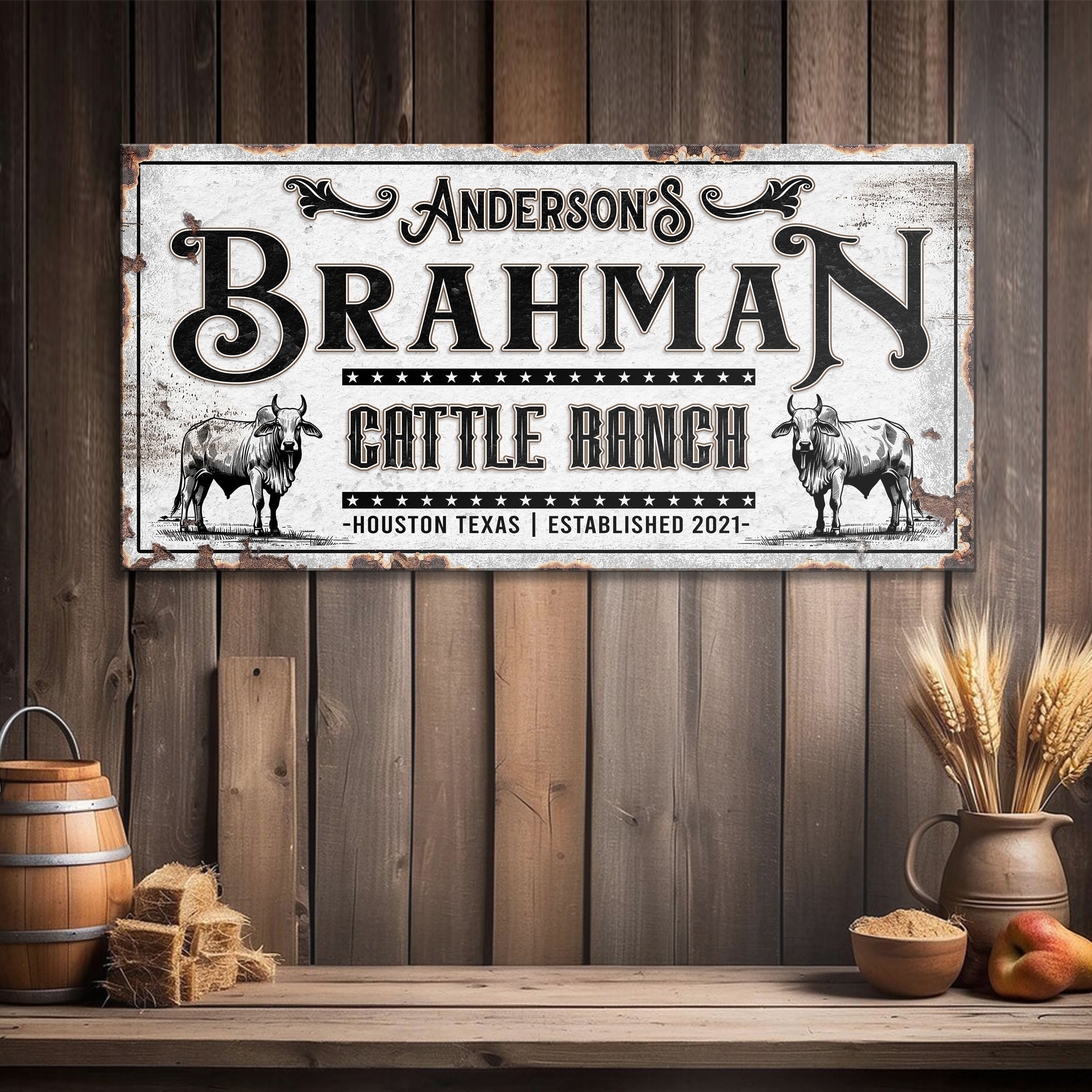 Personalized Brahman Cattle Sign on sale at MyriadMart