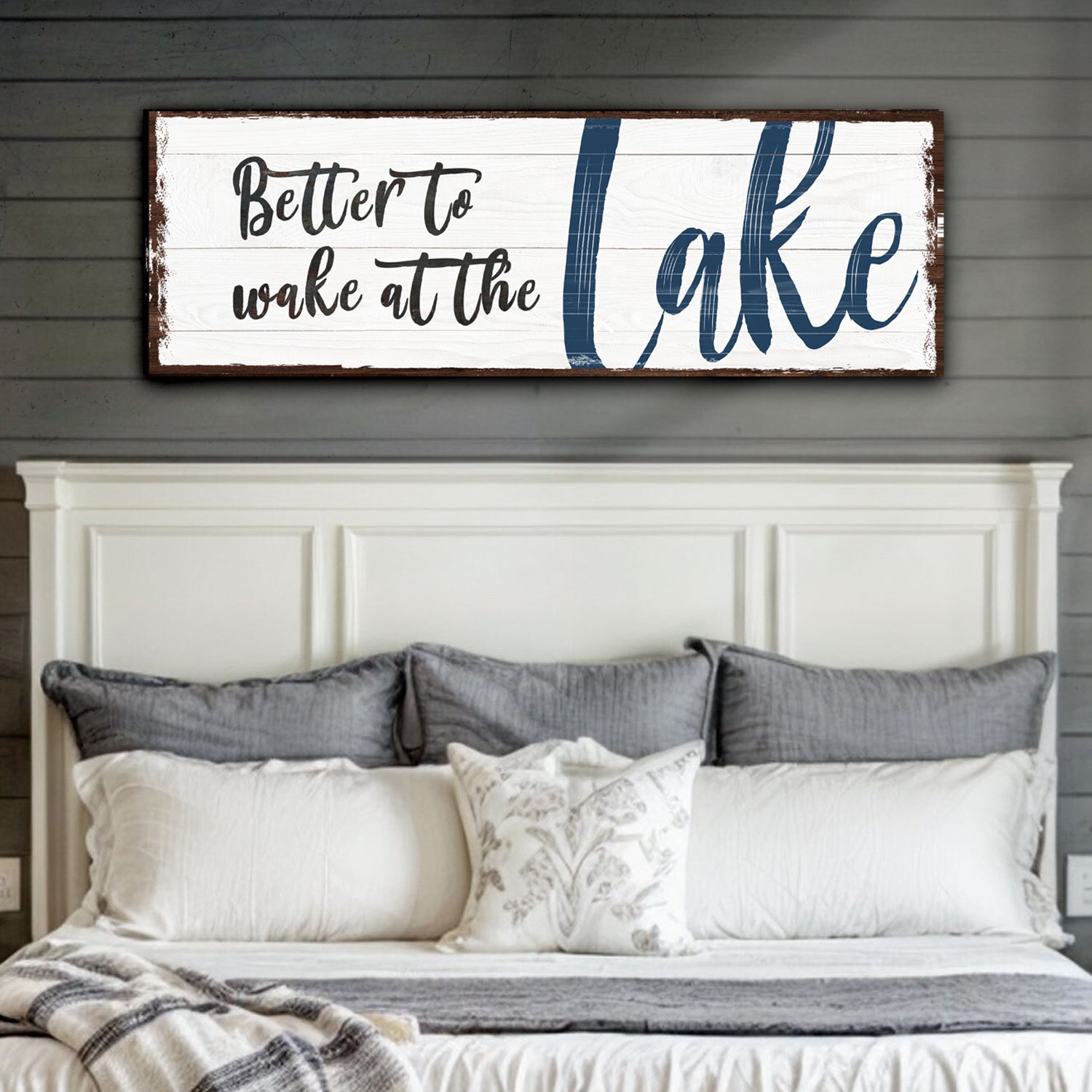 Better To Wake At The Lake Sign on sale at MyriadMart