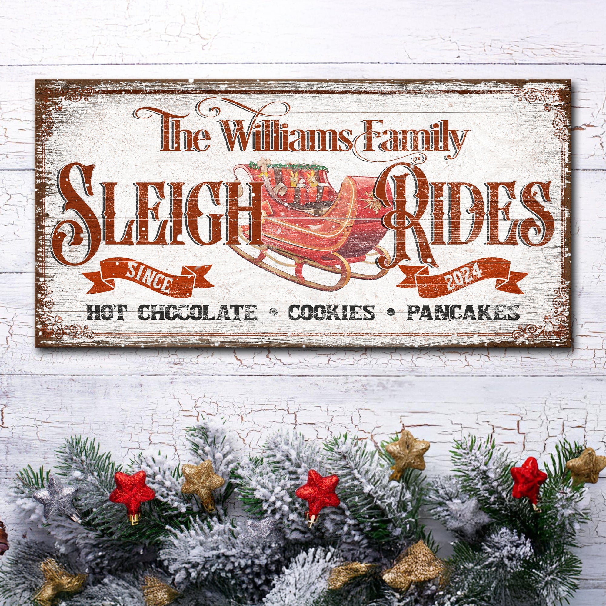 Sleigh Rides Christmas Sign V on sale at MyriadMart