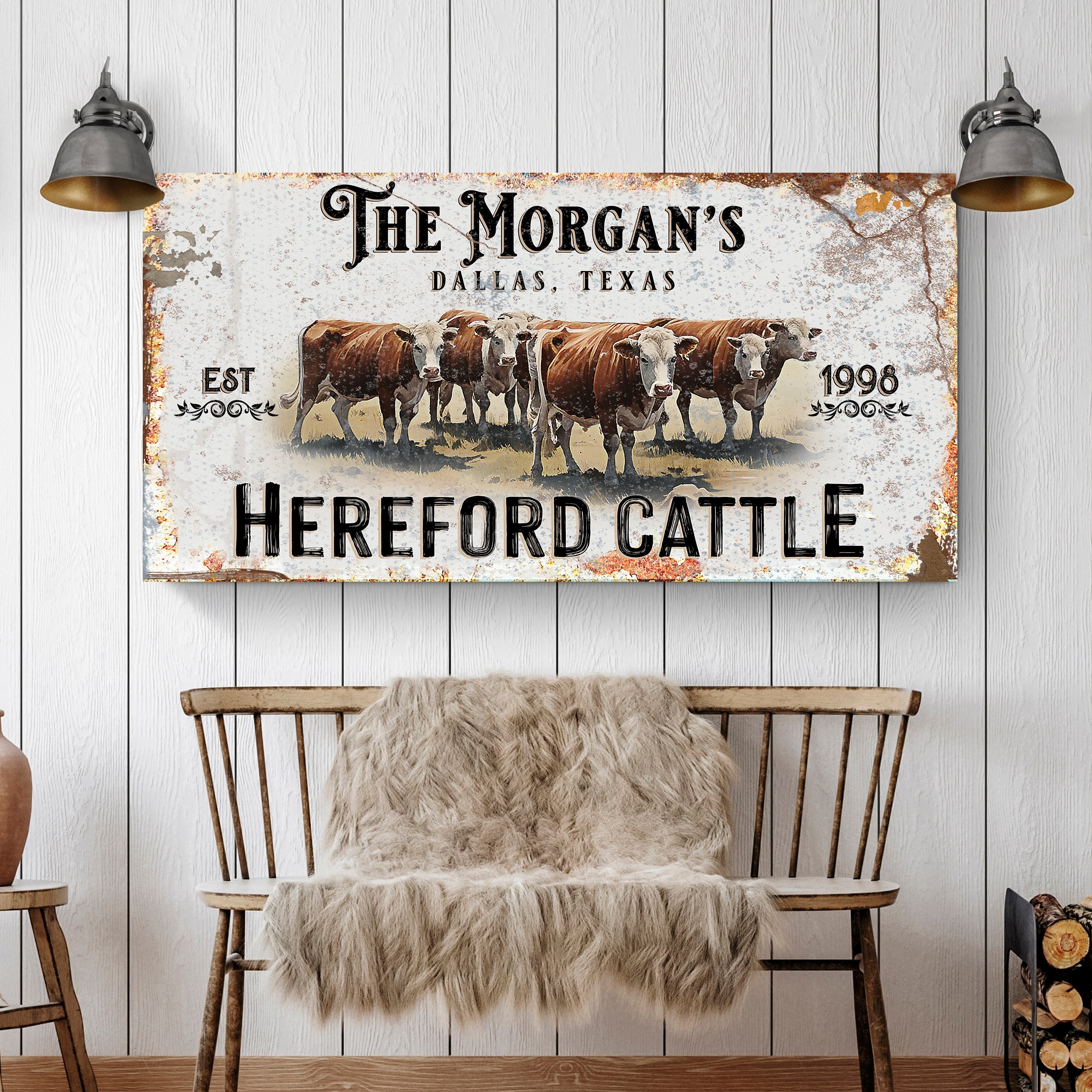 Personalized Hereford Cattle Sign II on sale at MyriadMart