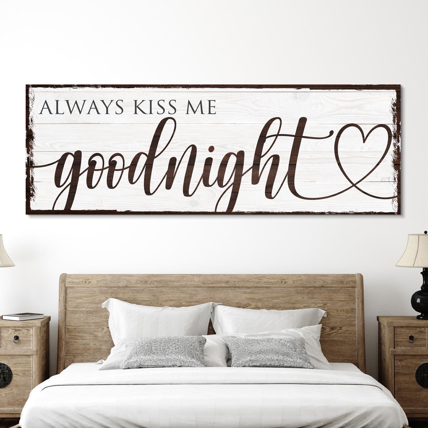 Always Kiss Me Goodnight Sign VII on sale at MyriadMart