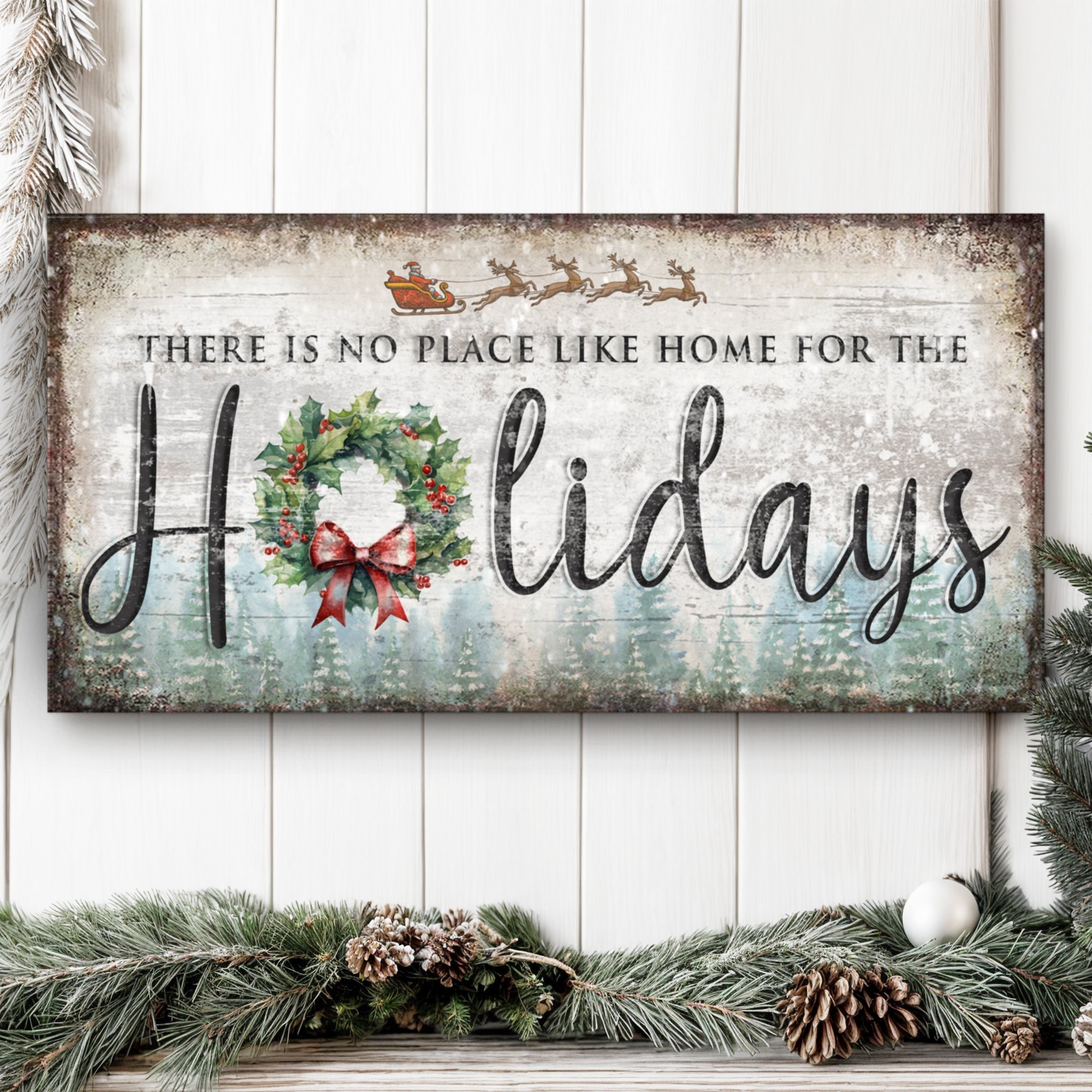 There's No Place Like Home For The Holidays Christmas Sign IV on sale at MyriadMart