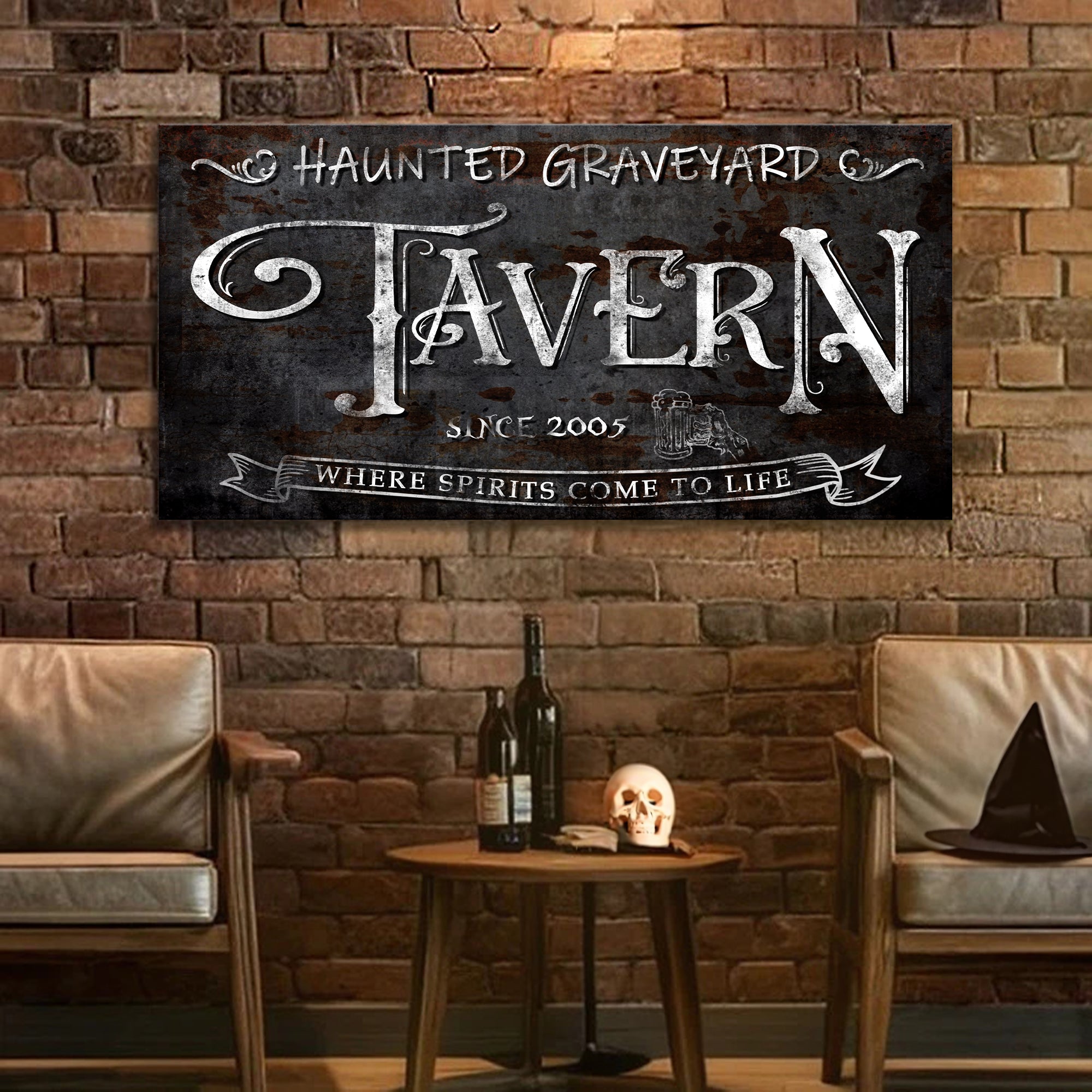 Haunted Graveyard Tavern Halloween Sign III on sale at MyriadMart