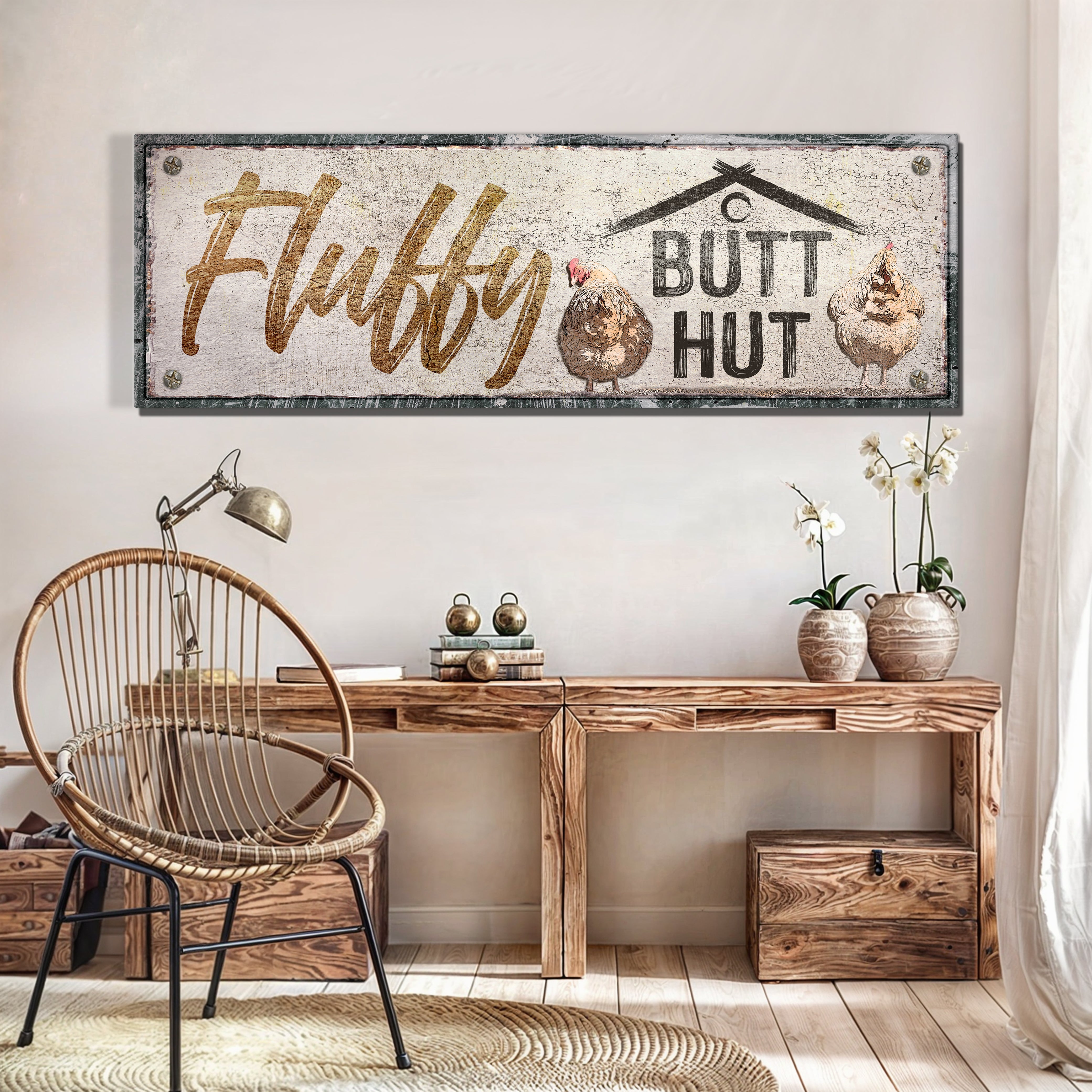 Fluffy Butt Hut Chicken Coop Sign II on sale at MyriadMart