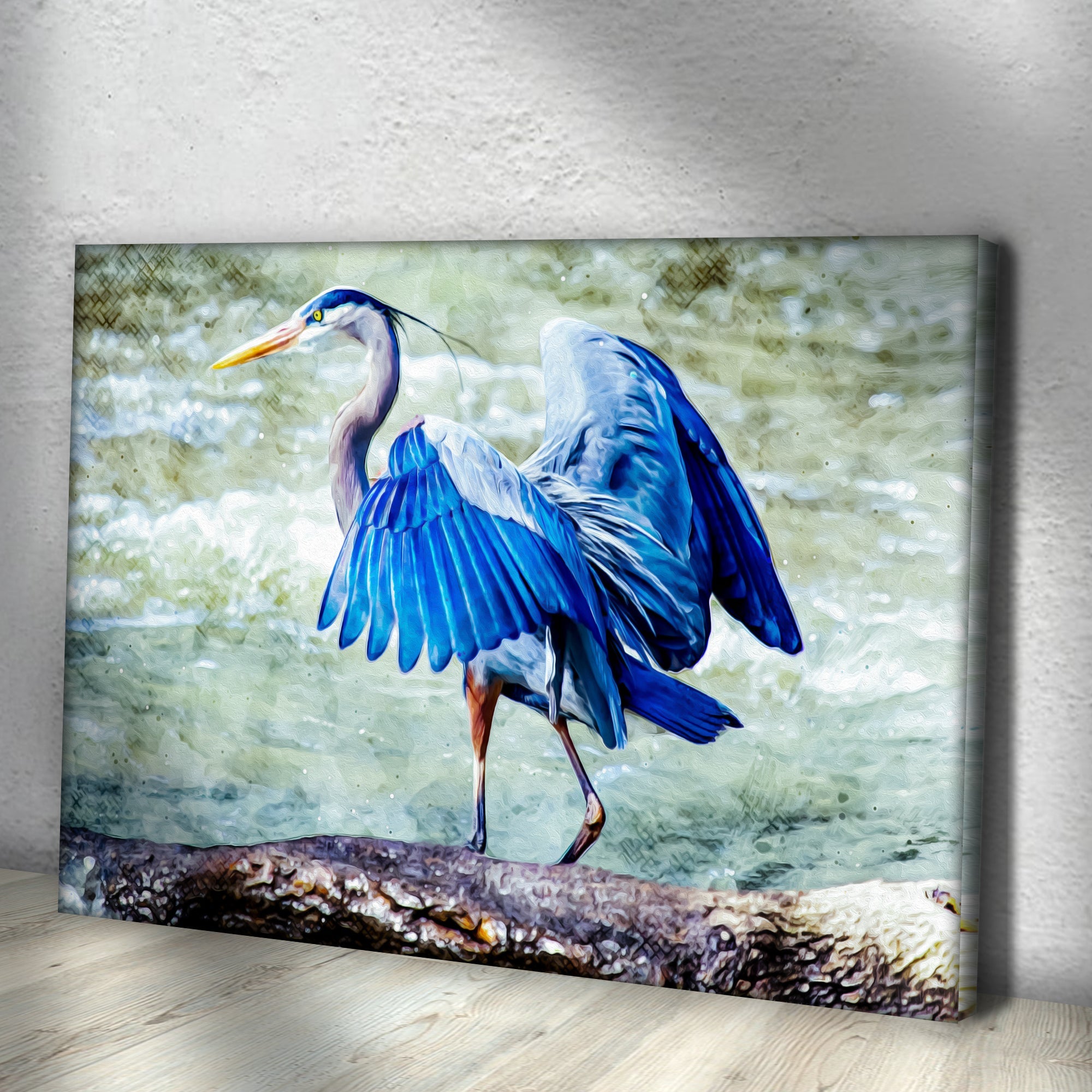 Beach Blue Heron Canvas Wall Art II on sale at MyriadMart