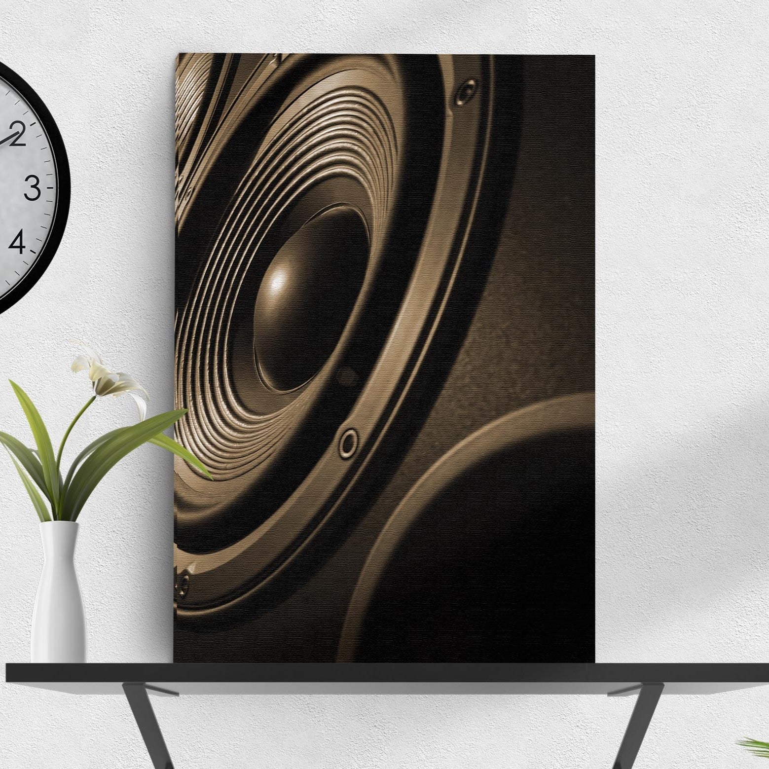 Music Equipment Speakers Sepia Canvas Wall Art on sale at MyriadMart