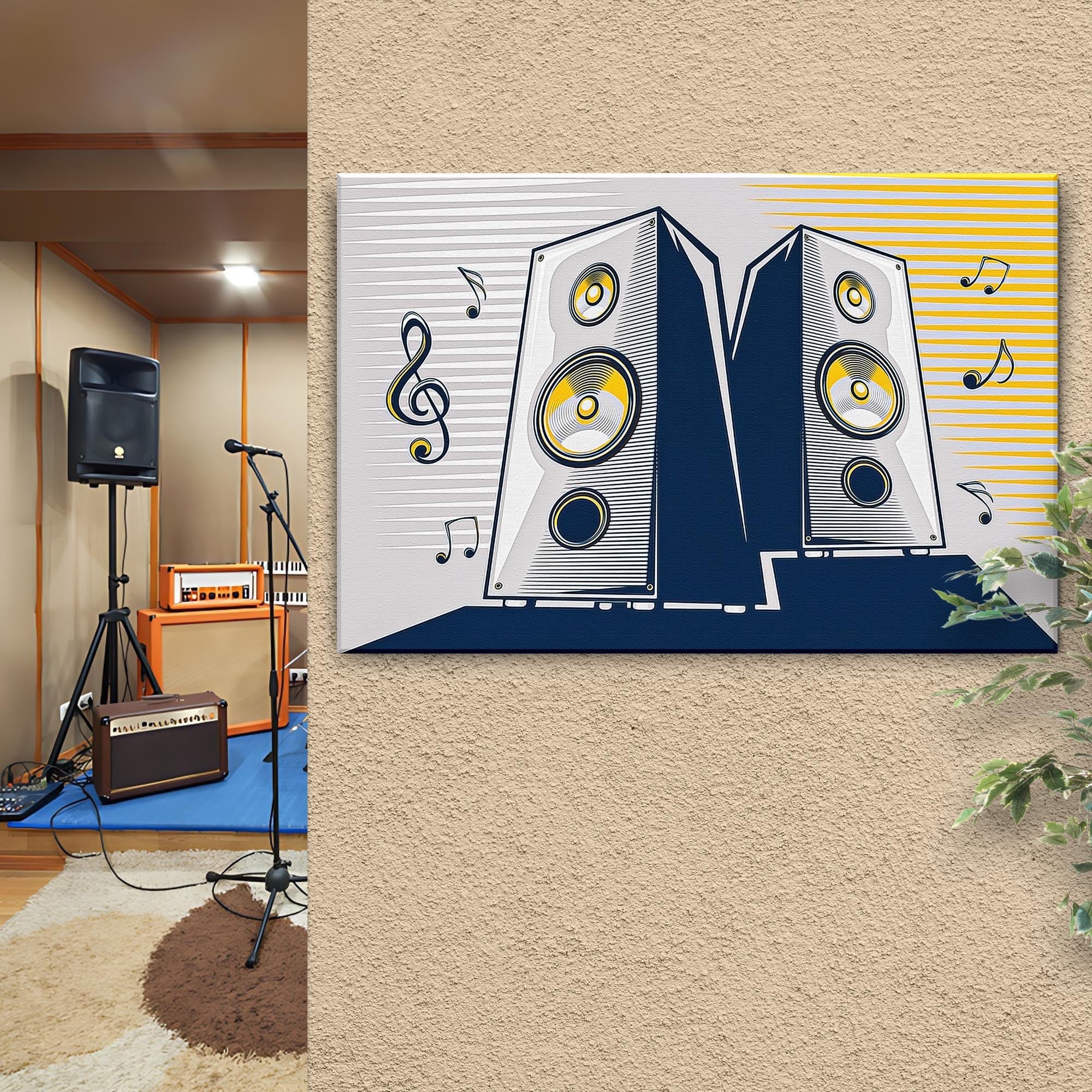 Music Equipment Speakers Pop Art Canvas Wall Art on sale at MyriadMart