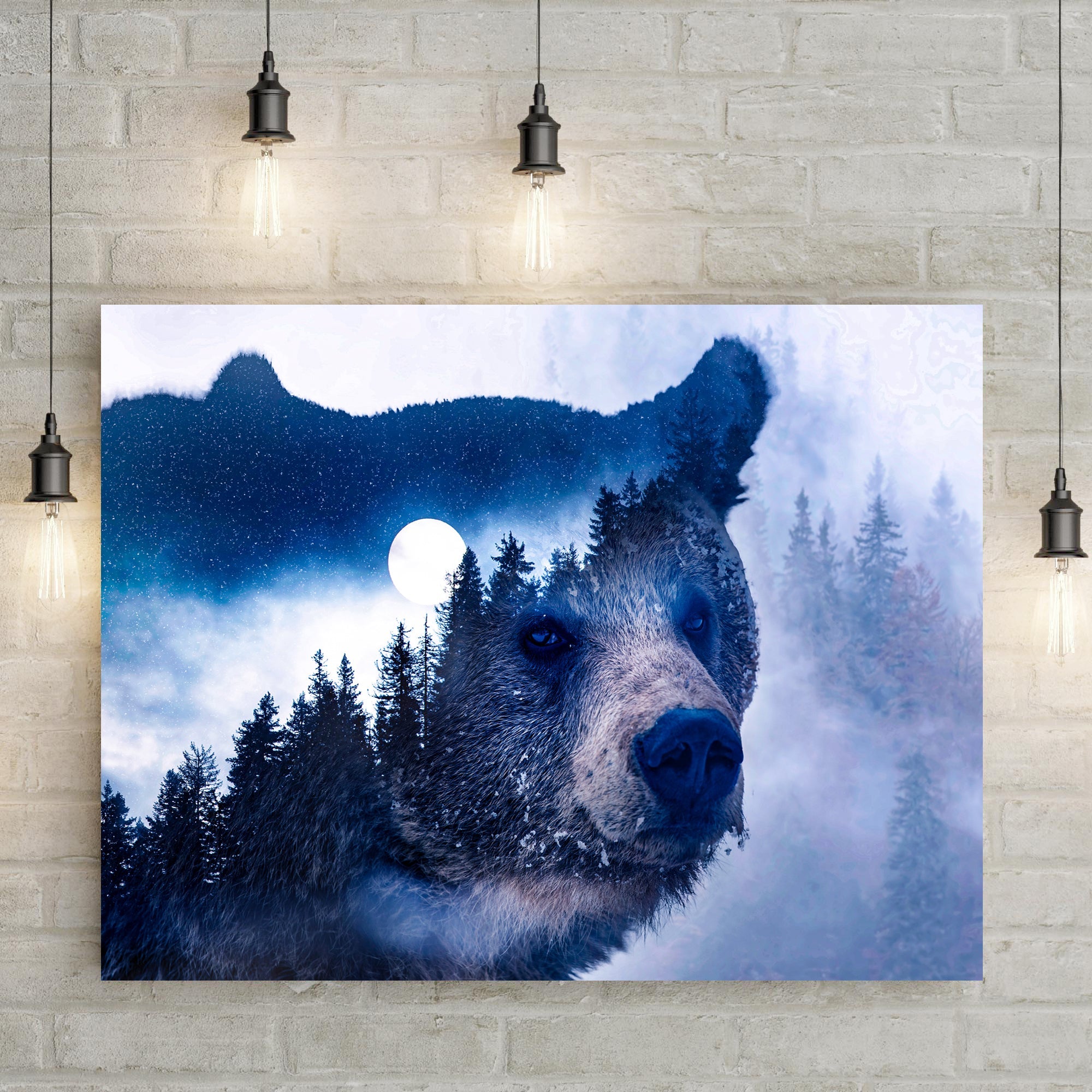 Animals Forest Bear Illustration Canvas Wall Art II on sale at MyriadMart