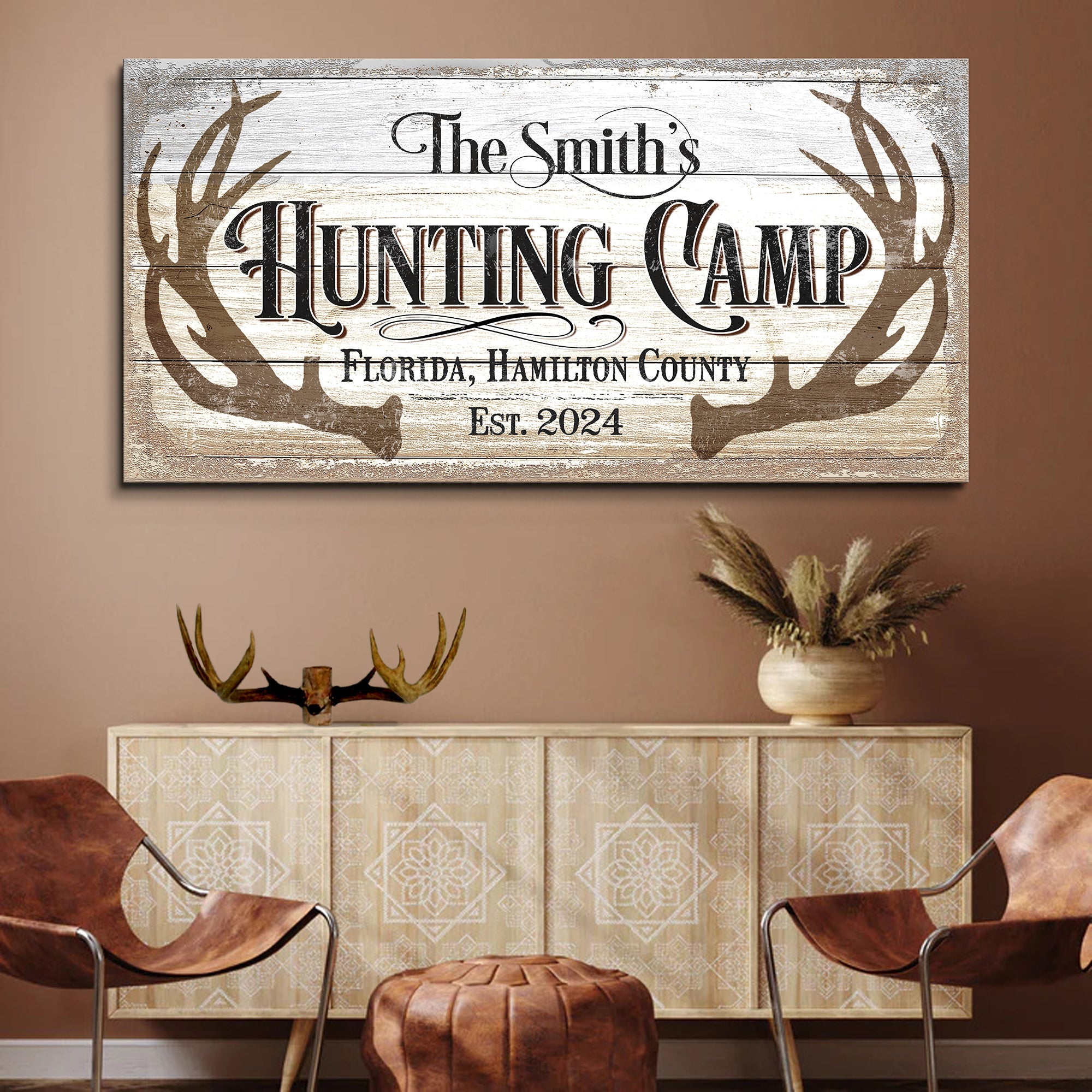 Hunting Camp Family Sign on sale at MyriadMart