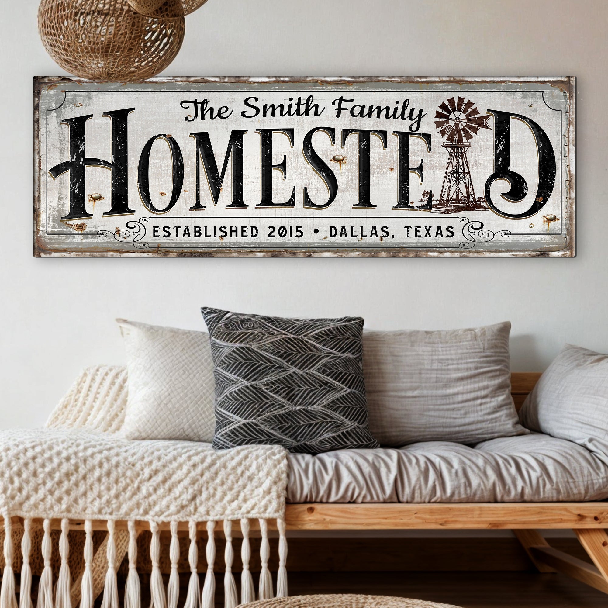 Vintage Rust Homestead Sign on sale at MyriadMart