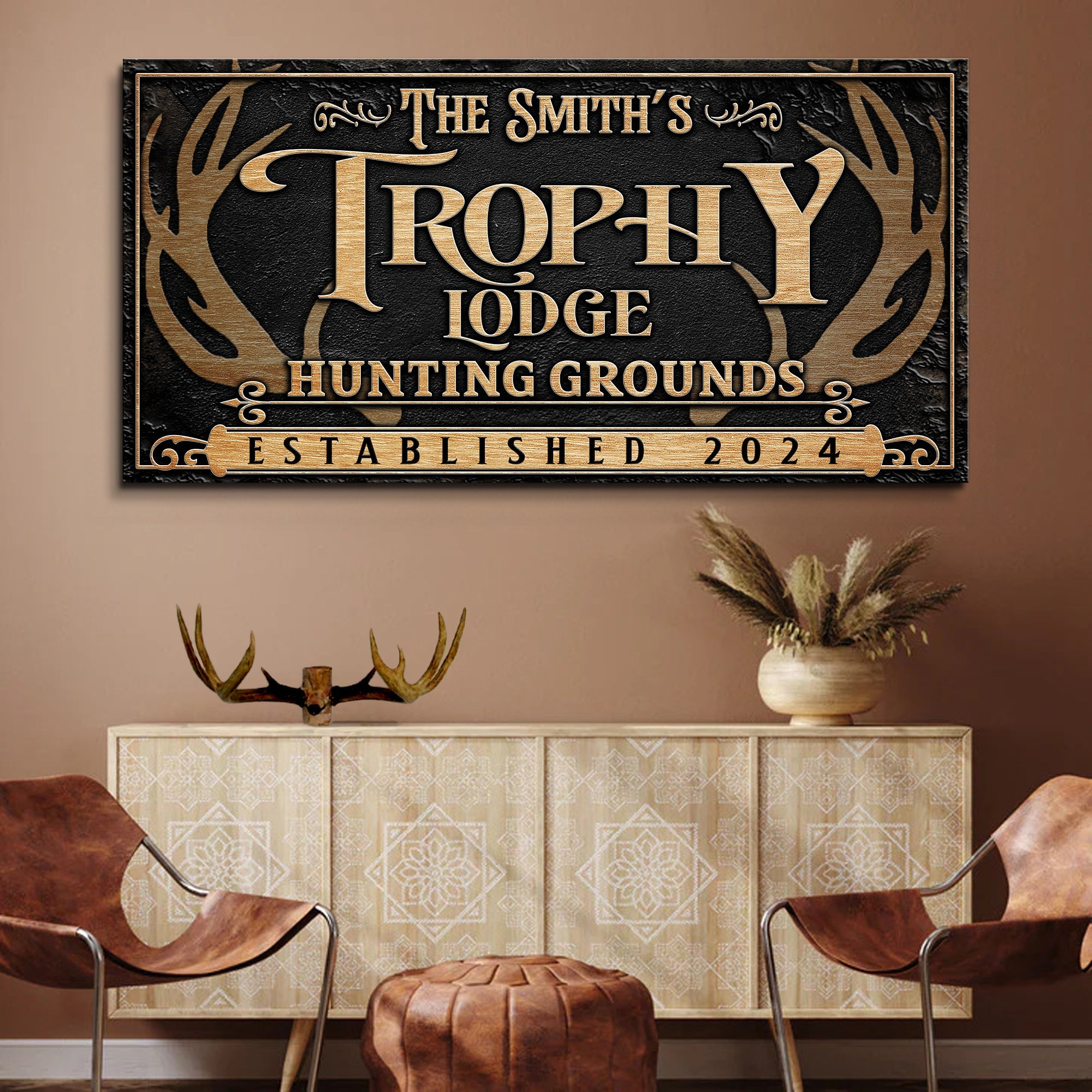 Personalized Family Antler Sign III on sale at MyriadMart