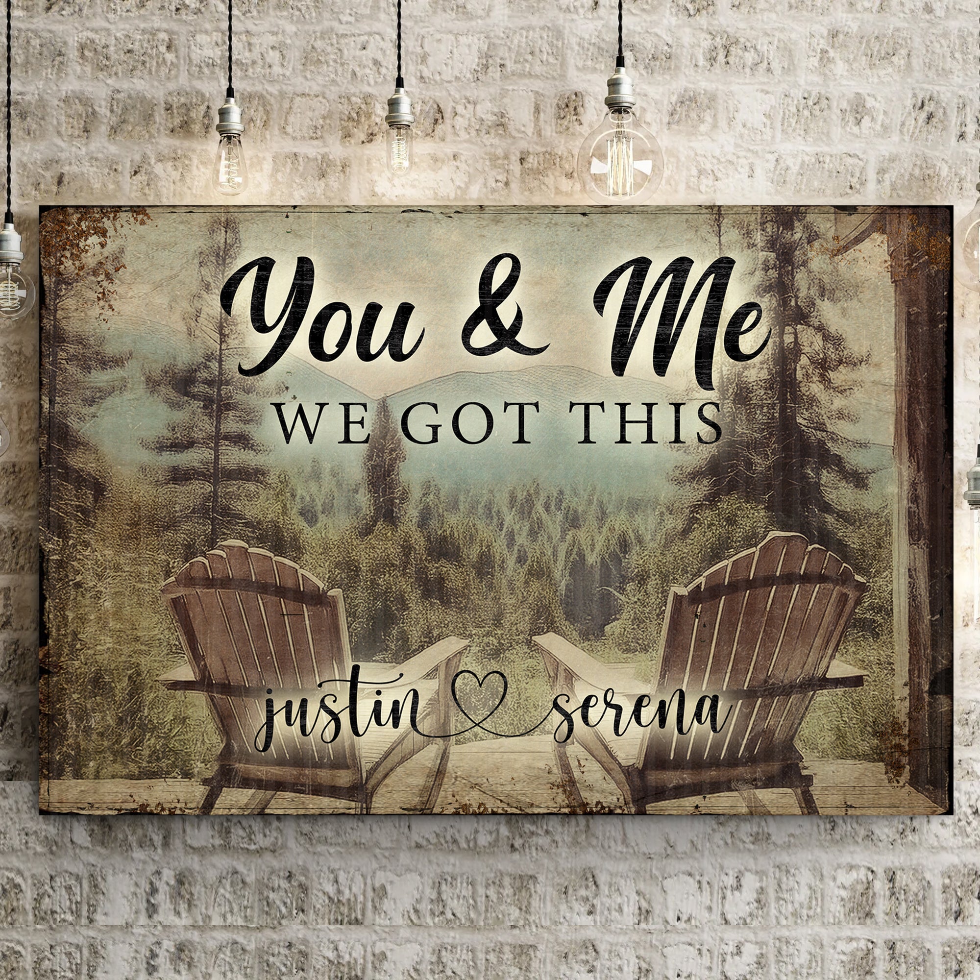 You And Me We Got This Signs | Couple Name Sign Wall Art | Couple Mountain Sign Decor | Personalized Housewarming Gift | Anniversary Gift ETSY on sale at MyriadMart
