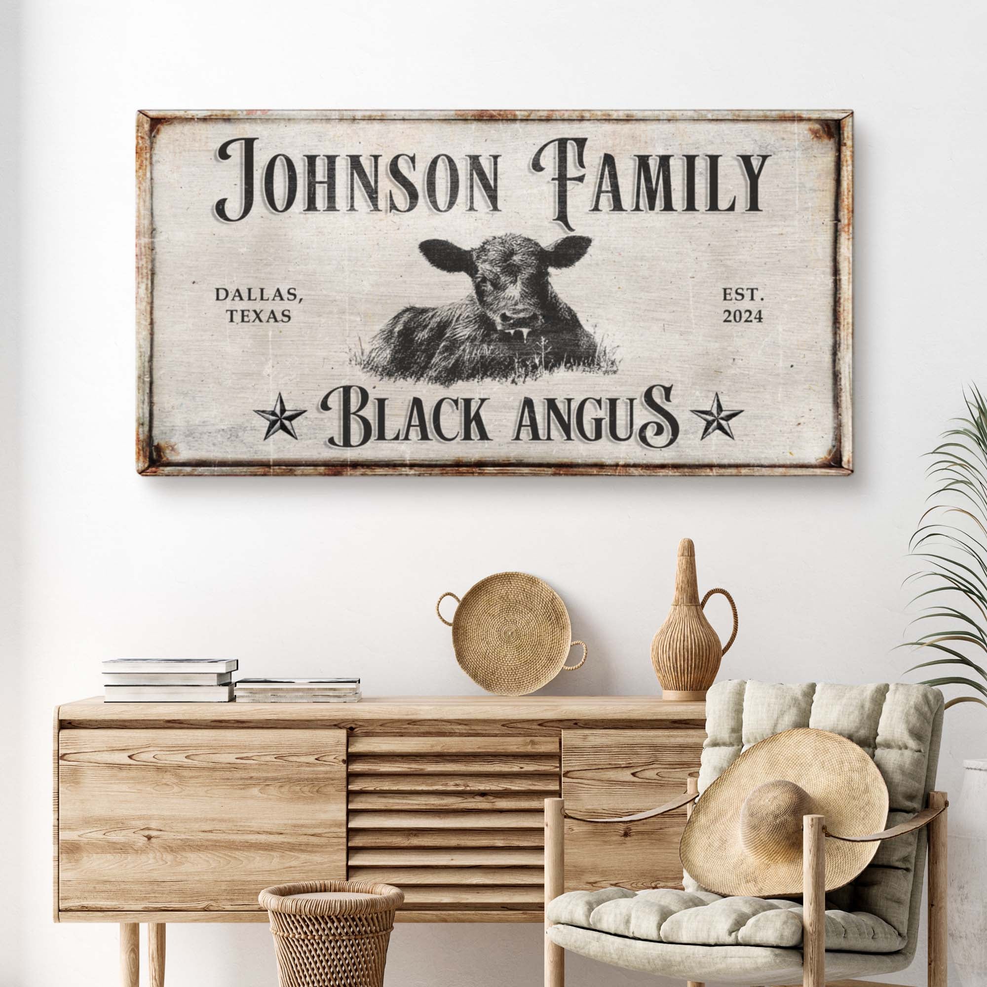 Black Angus Cattle Sign on sale at MyriadMart