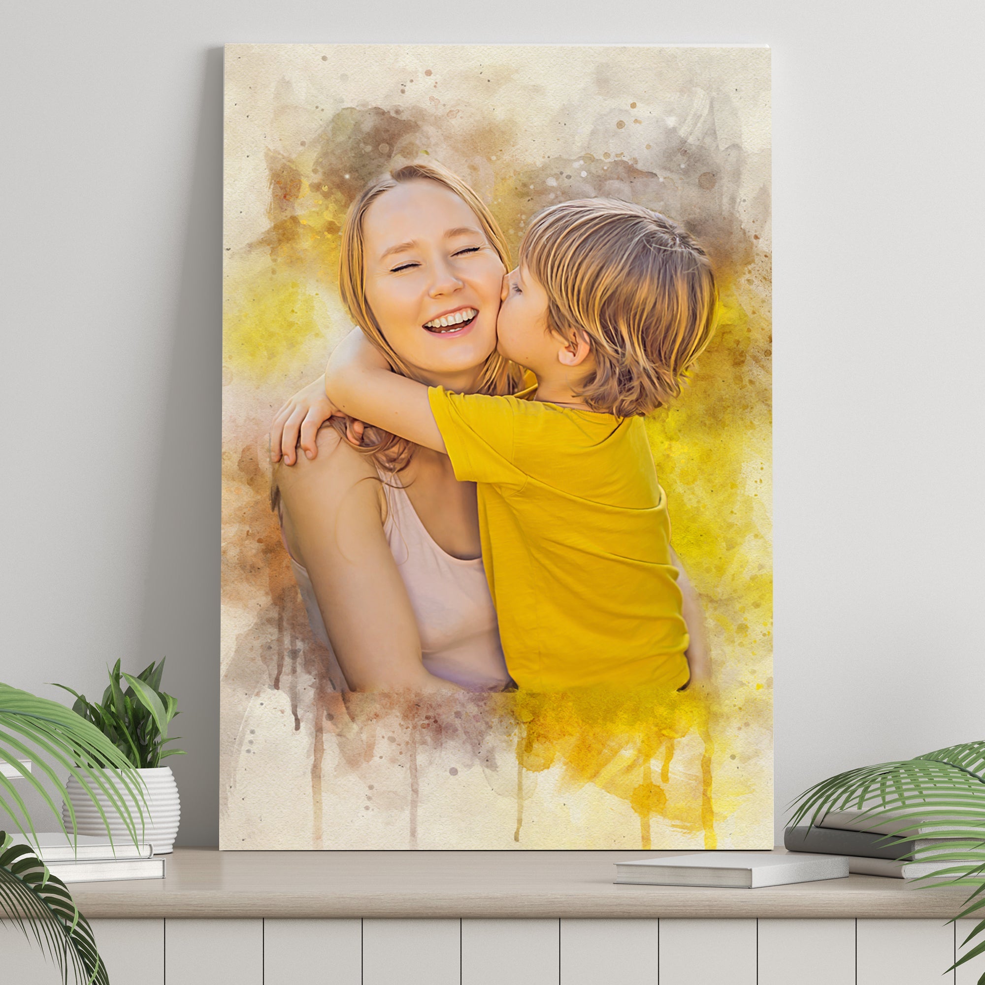 Mother's Day Watercolor Sign Mother and Child on sale at MyriadMart