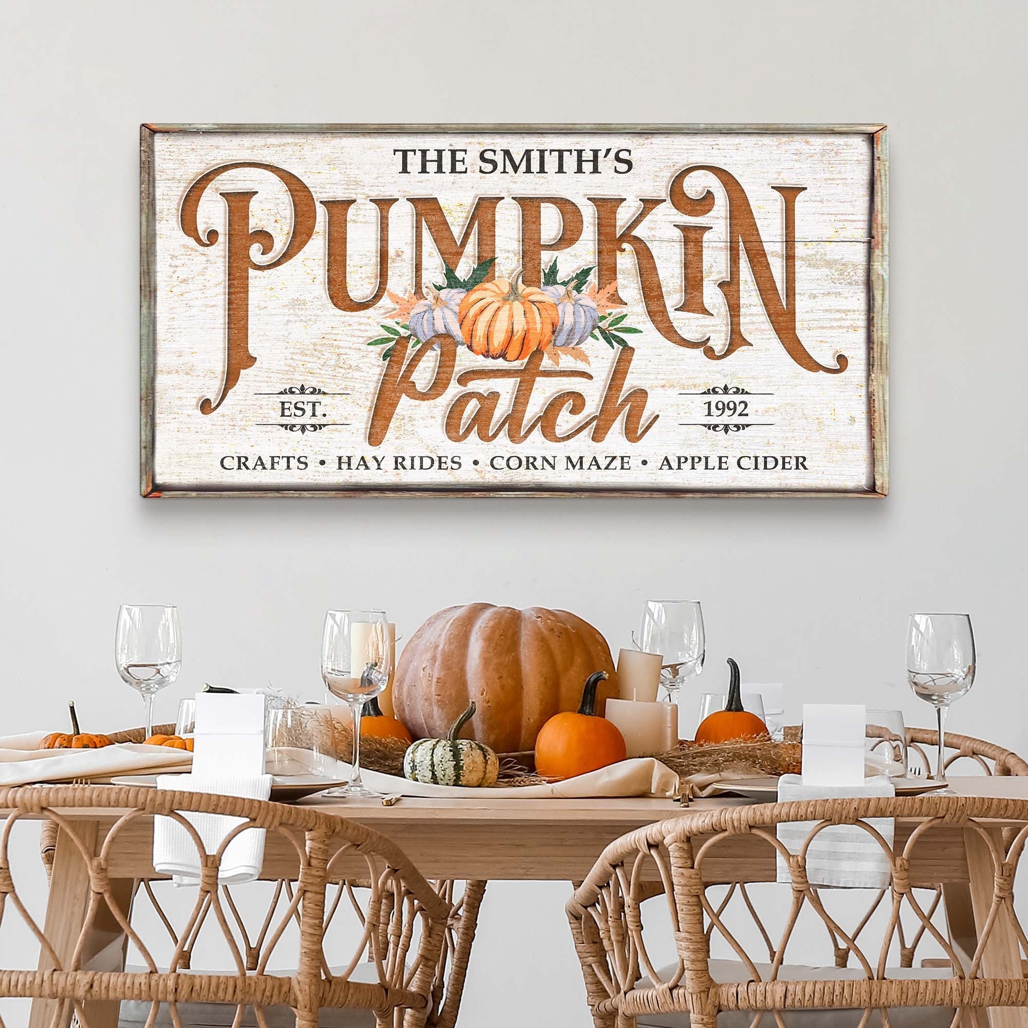 Family Pumpkin Patch Sign on sale at MyriadMart