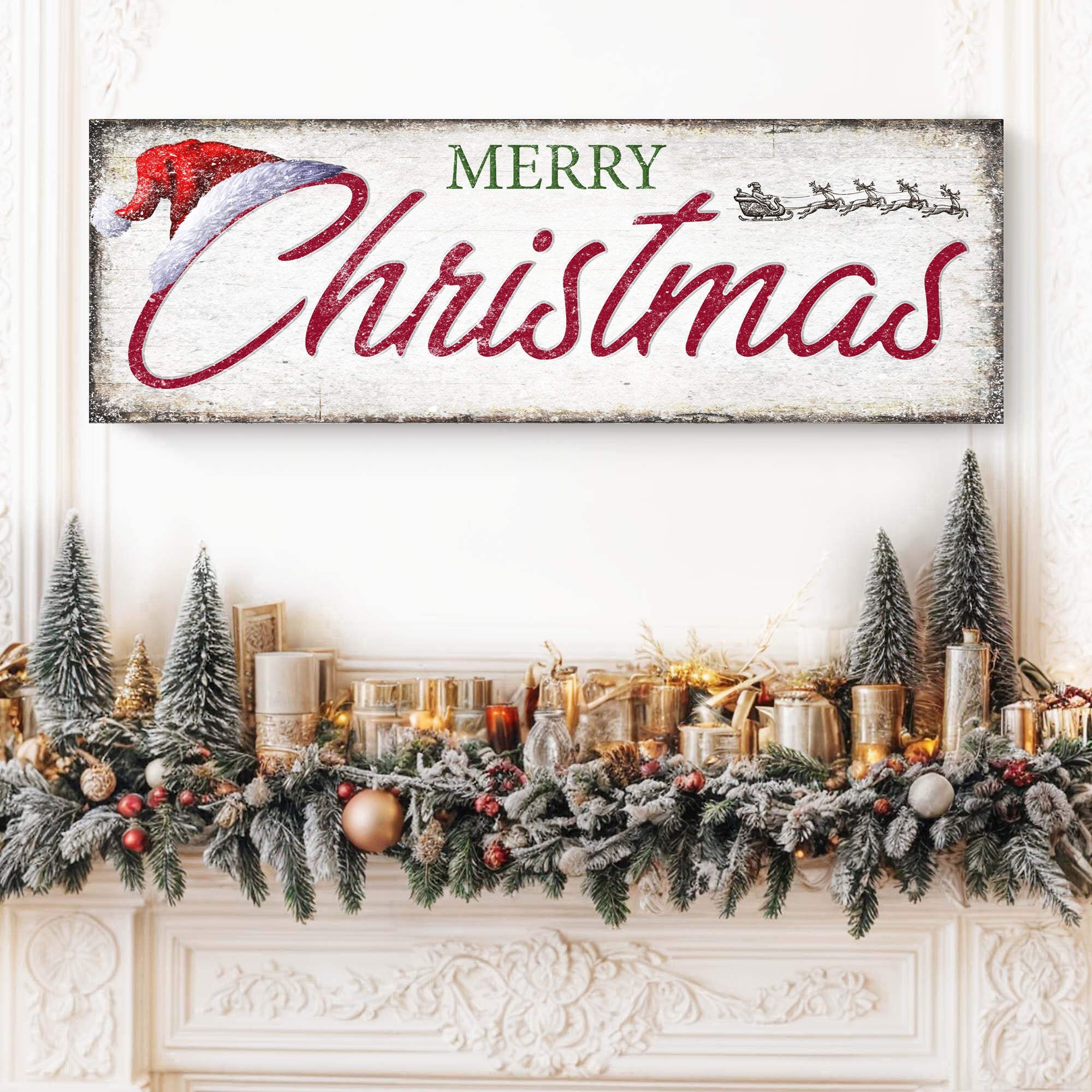Vintage Merry Christmas Sign IV on sale at MyriadMart