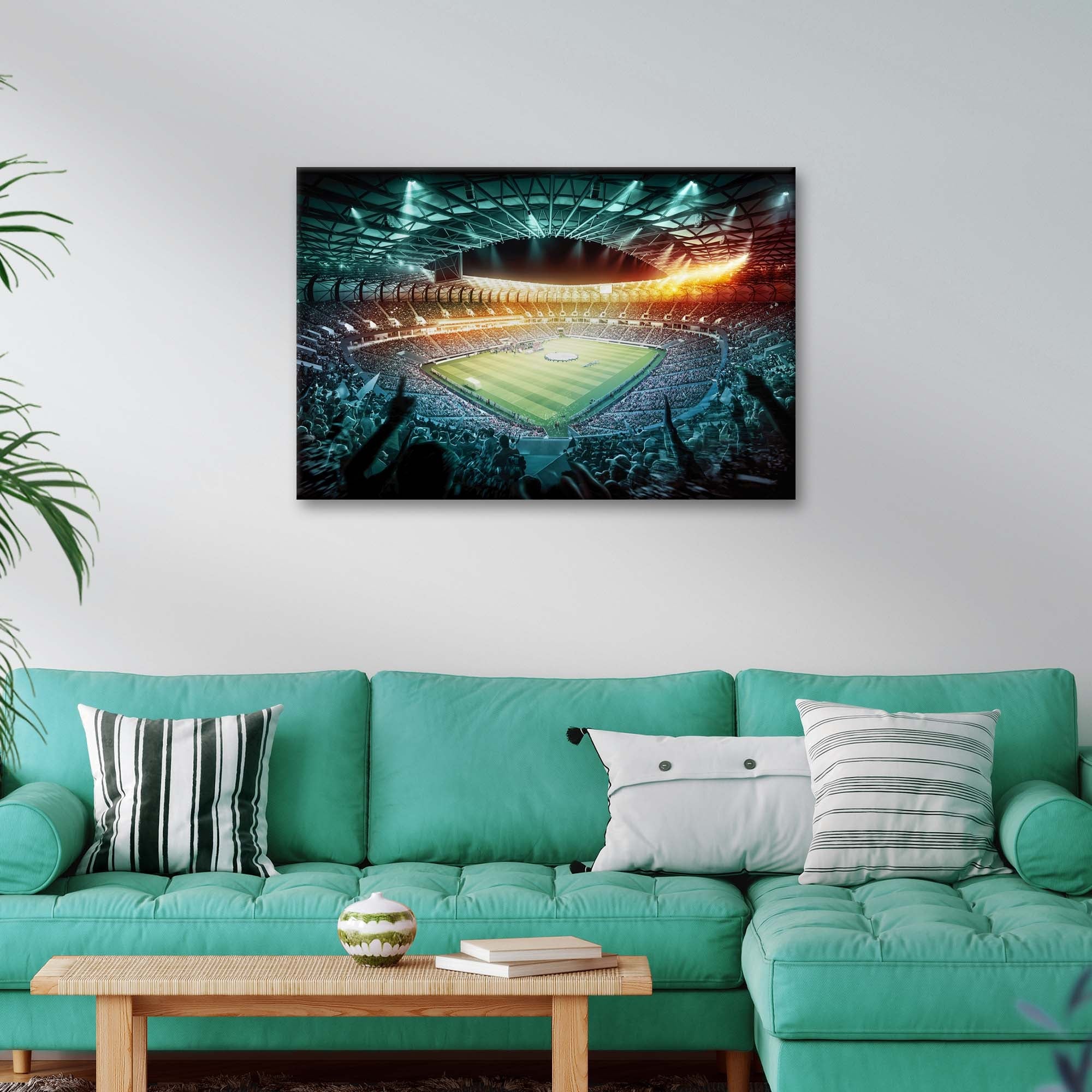 Stadium Soccer Full Packed Canvas Wall Art on sale at MyriadMart