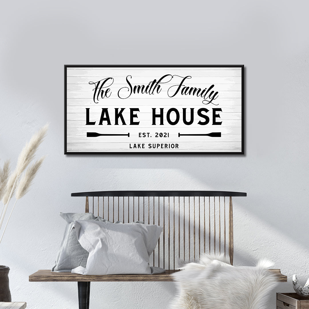 Rustic Family Lake House Sign on sale at MyriadMart