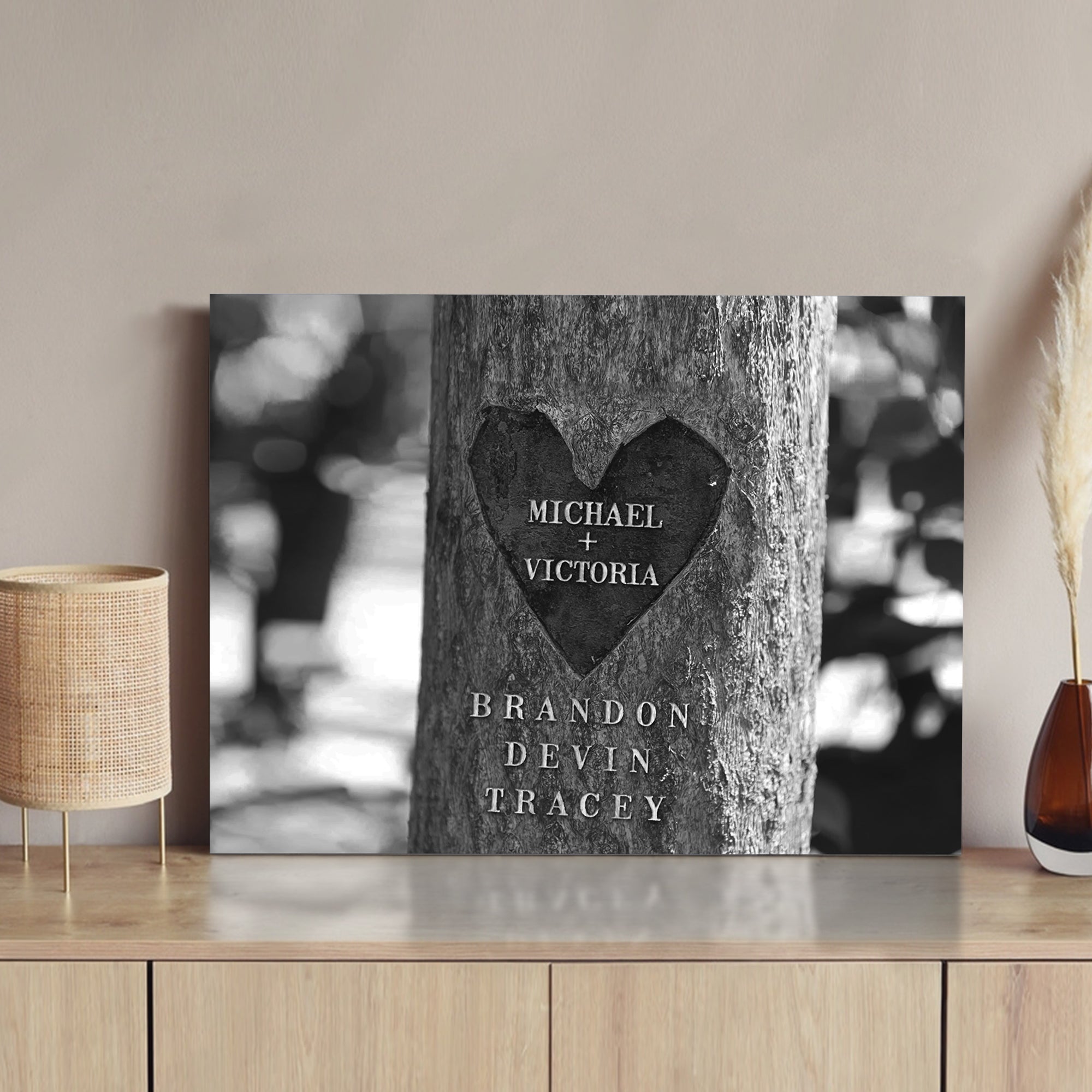 Tree Trunk Family Names Sign on sale at MyriadMart