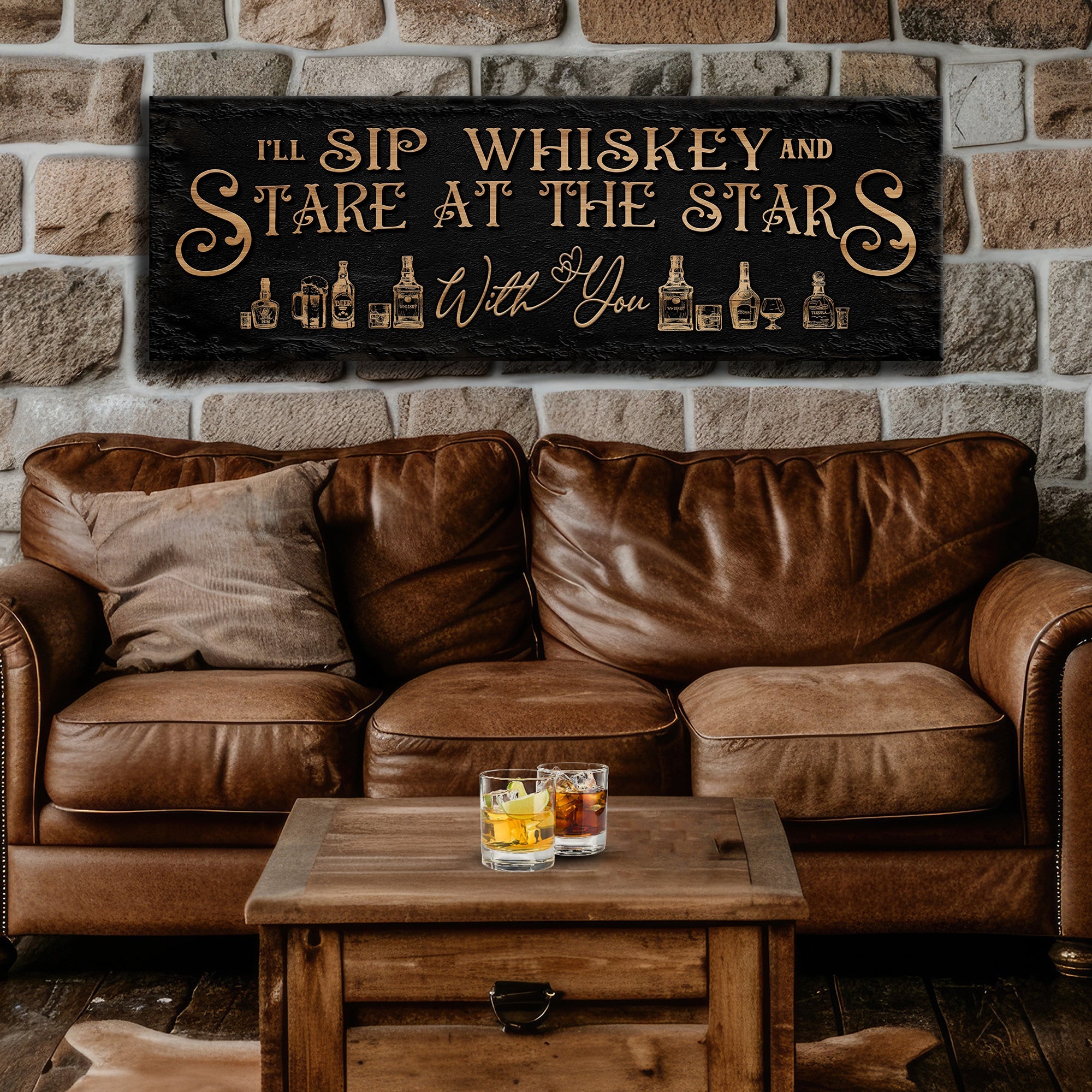 I'll Sip Whiskey And Stare At The Stars Sign on sale at MyriadMart
