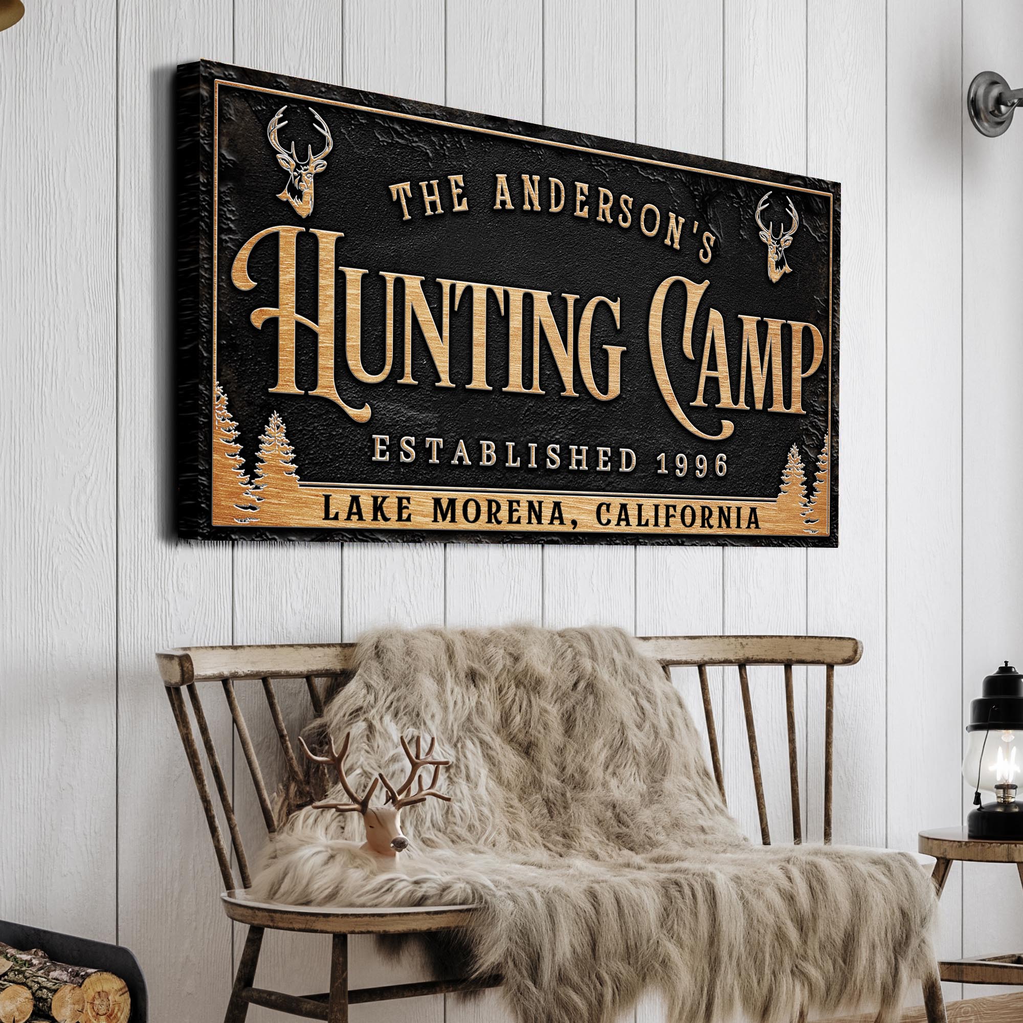Personalized Family Hunting Camp Sign on sale at MyriadMart